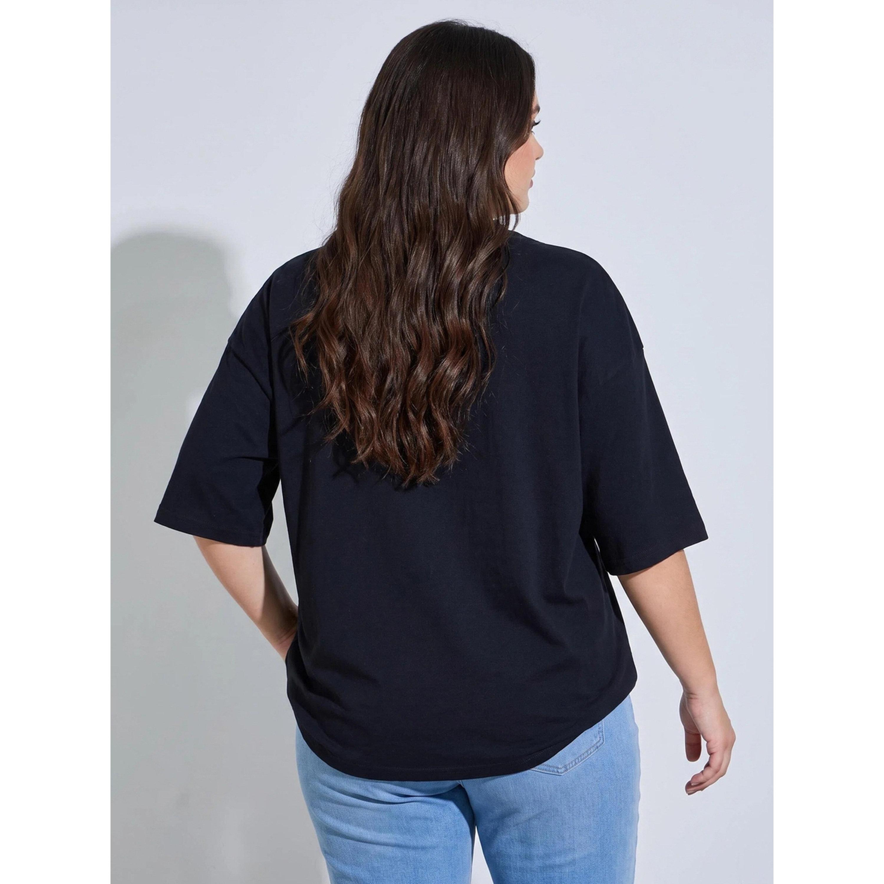 Styli BASIC PLAIN OVERSIZE TEE , BLOCK-7009478601-women-clothing-tshirts-image-3