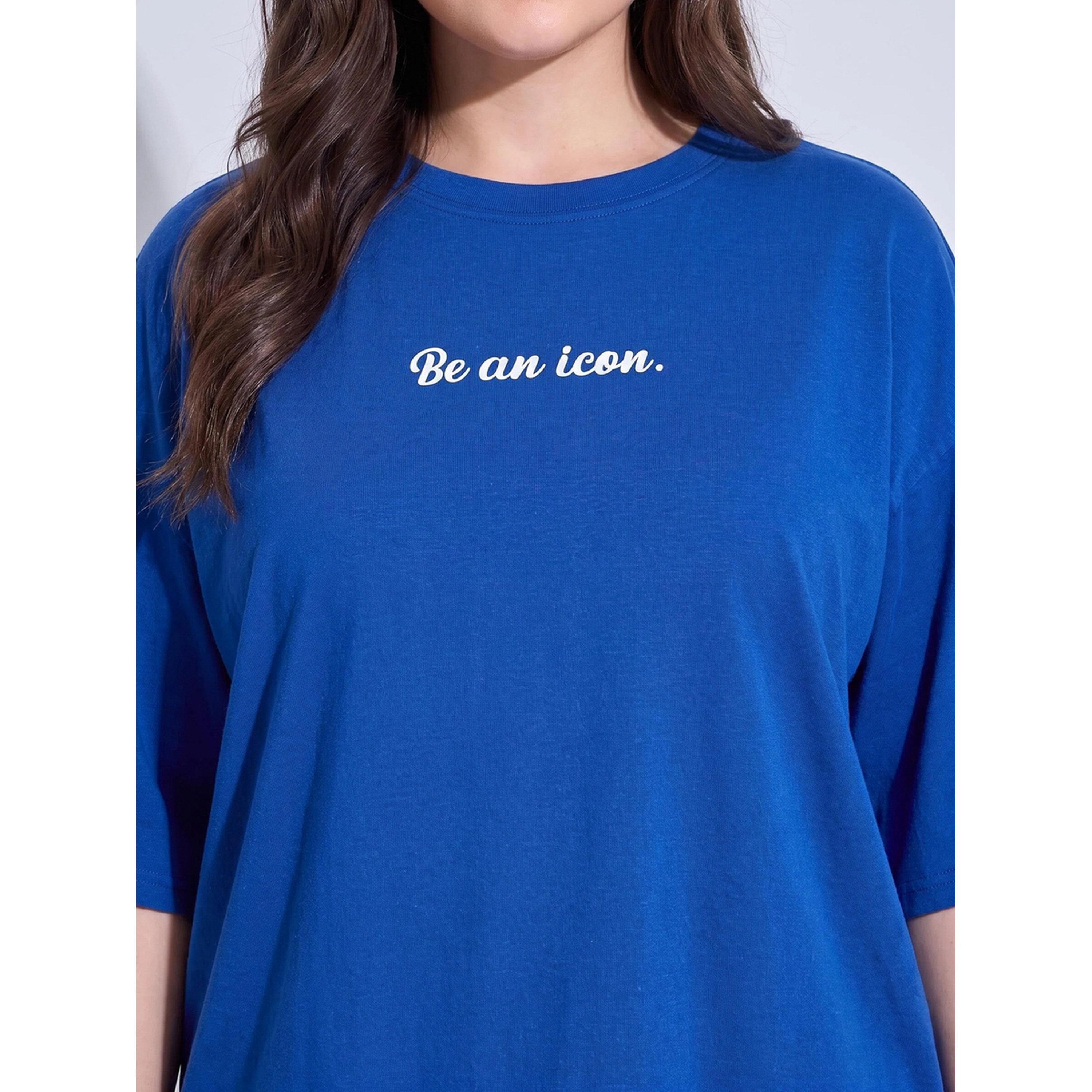 ستايلي - تيشيرت كبير الحجم بشعار أساسي بلوك-7009478601-women-clothing-plussize-tshirts-image-4