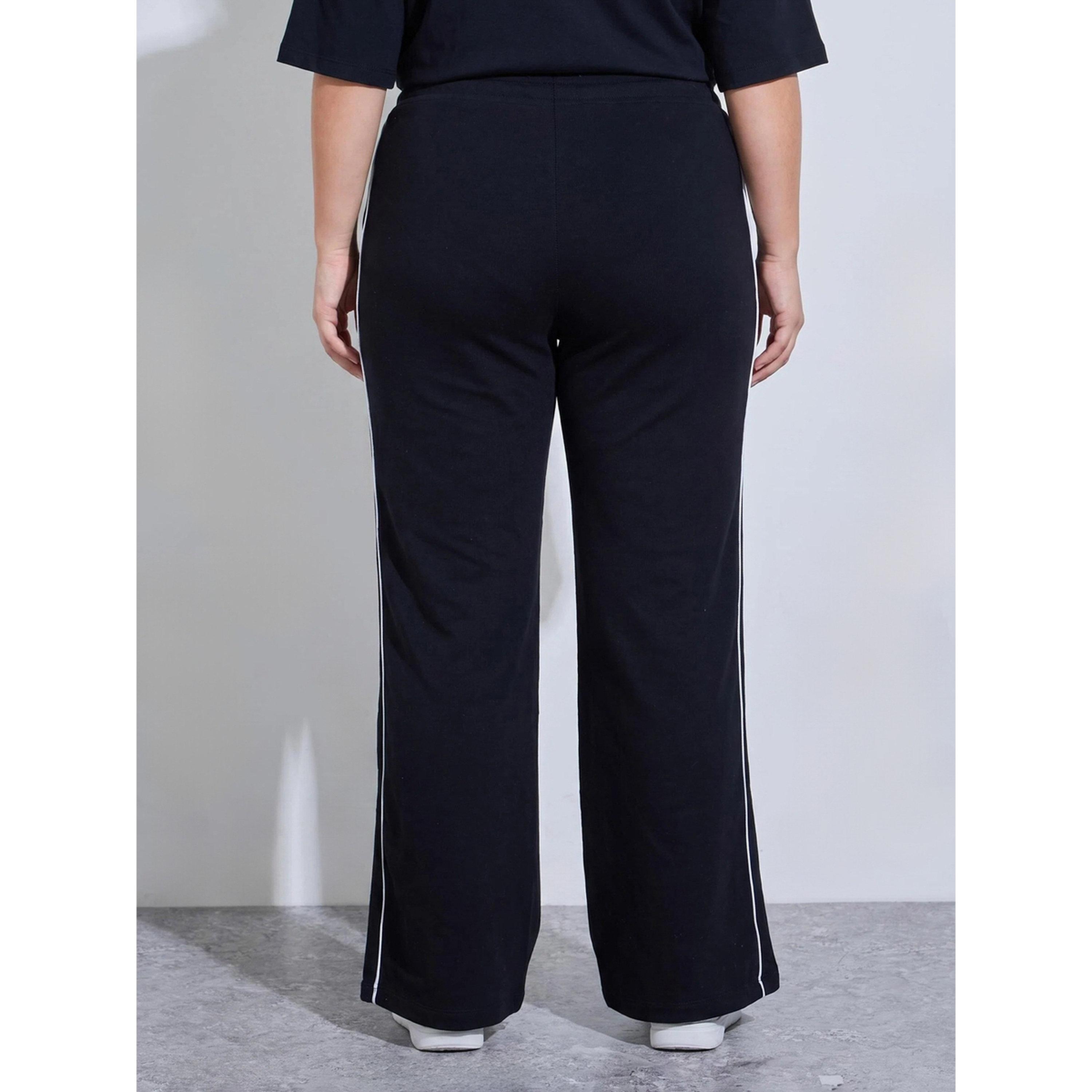 Styli Plus Size Black Side Striped Wide Leg Joggers-women-clothing-plussize-joggers-image-5