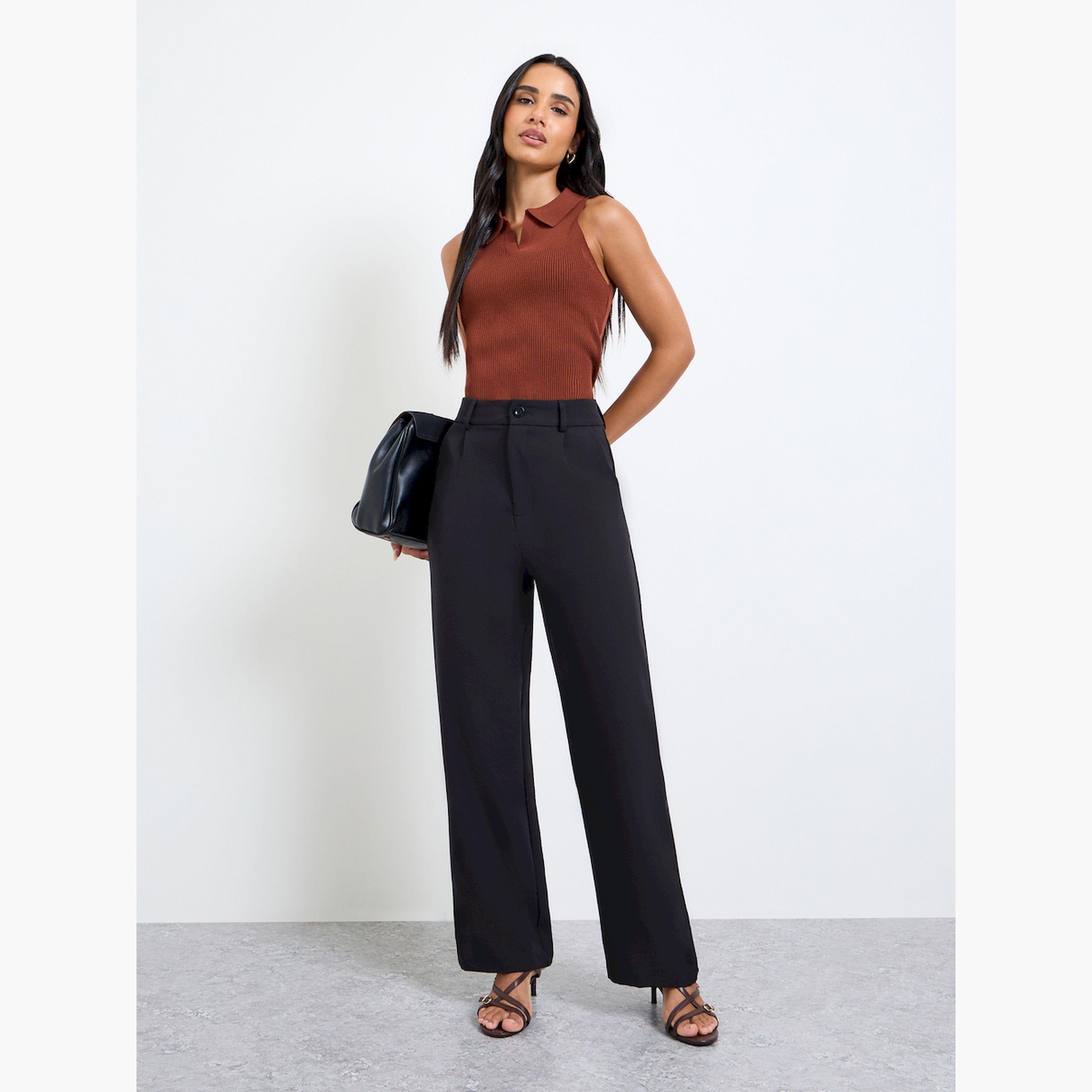 بنطال سادة بقصة مستقيمة-women-clothing-bottoms-trousers-image-2