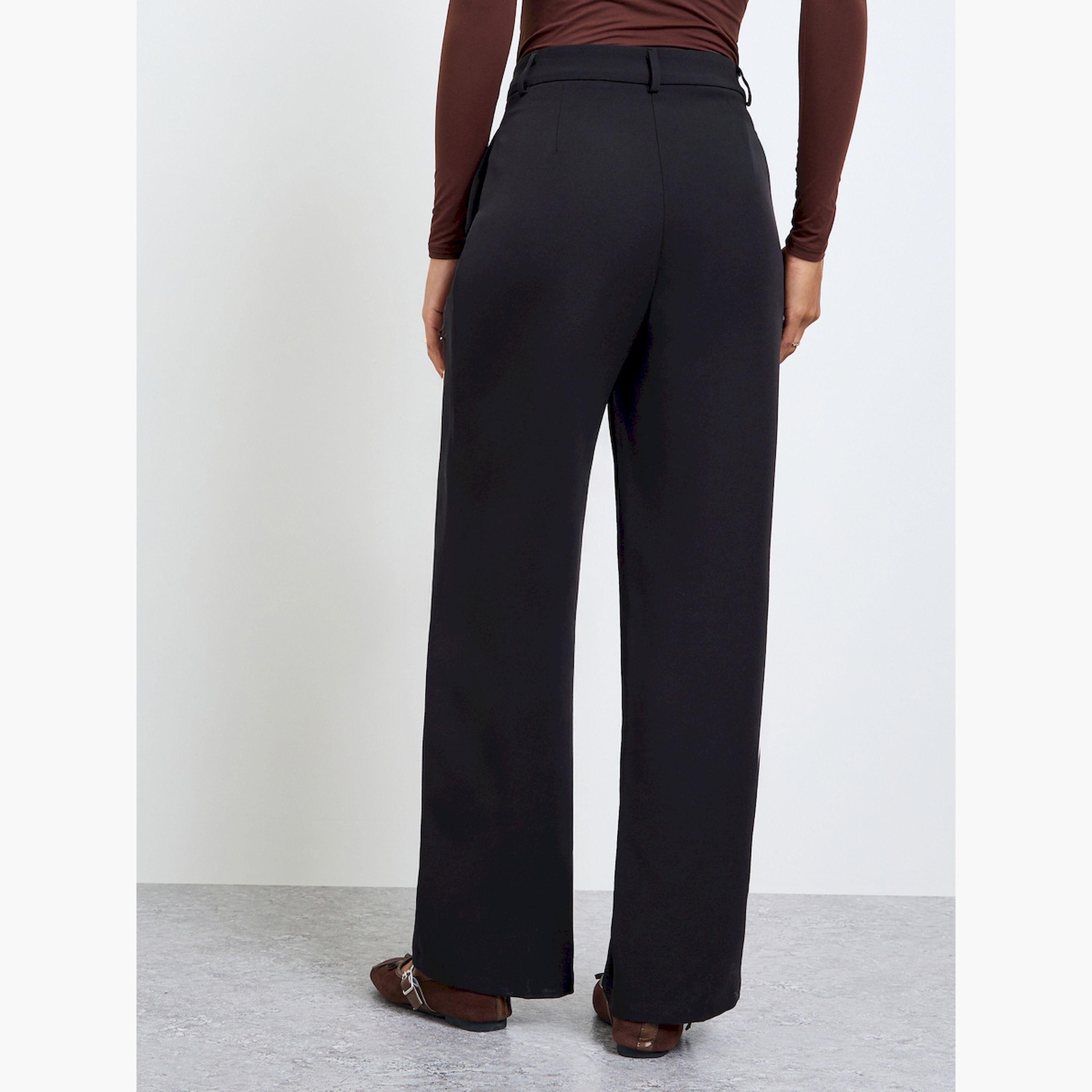 Take Two Black Pintuck Detail Straight Pants-women-clothing-bottoms-trousers-image-4