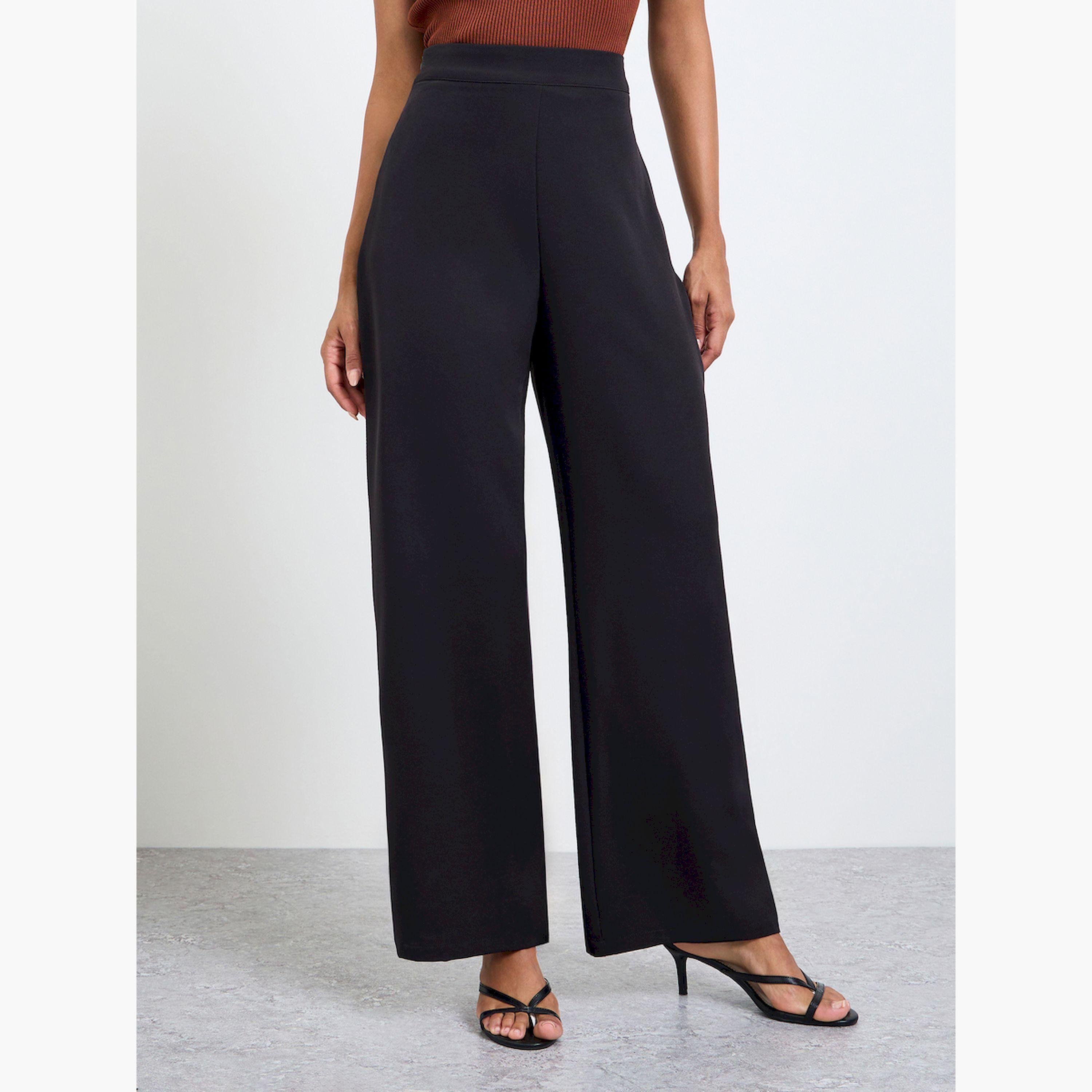 بنطال سادة بأرجل واسعة-women-clothing-bottoms-joggers-image-1