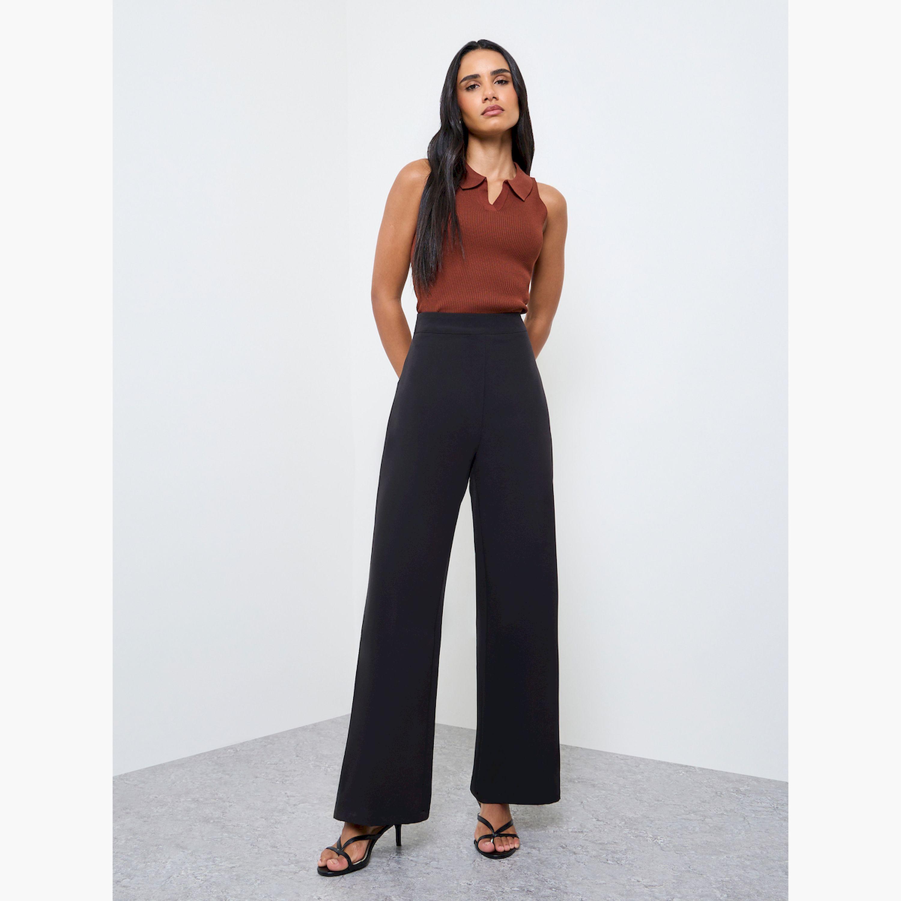 بنطال سادة بأرجل واسعة-women-clothing-bottoms-joggers-image-2