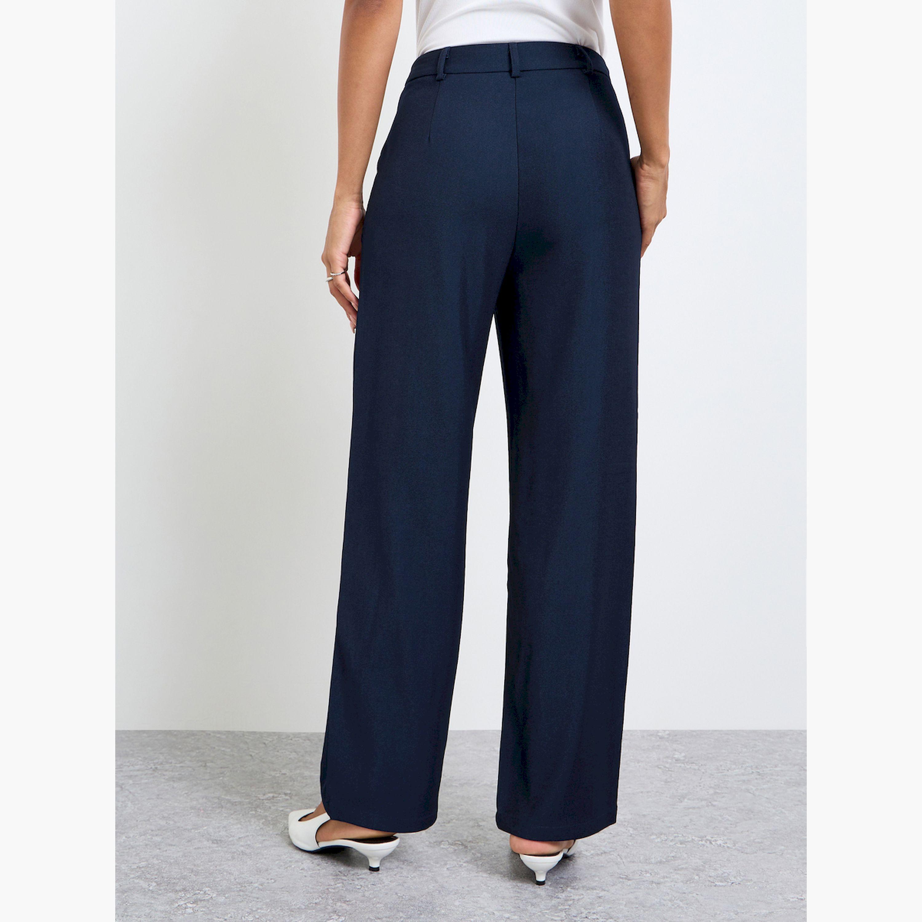 بنطال سادة بقصة مستقيمة-women-clothing-bottoms-trousers-image-4