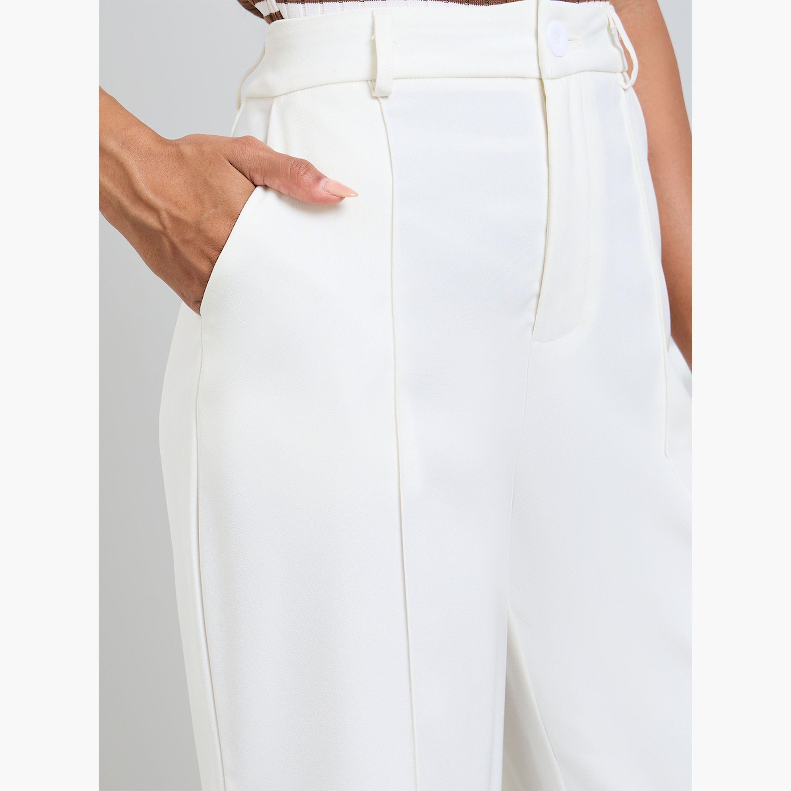 Take Two White Solid Straight Fit Pants-women-clothing-bottoms-trousers-image-3