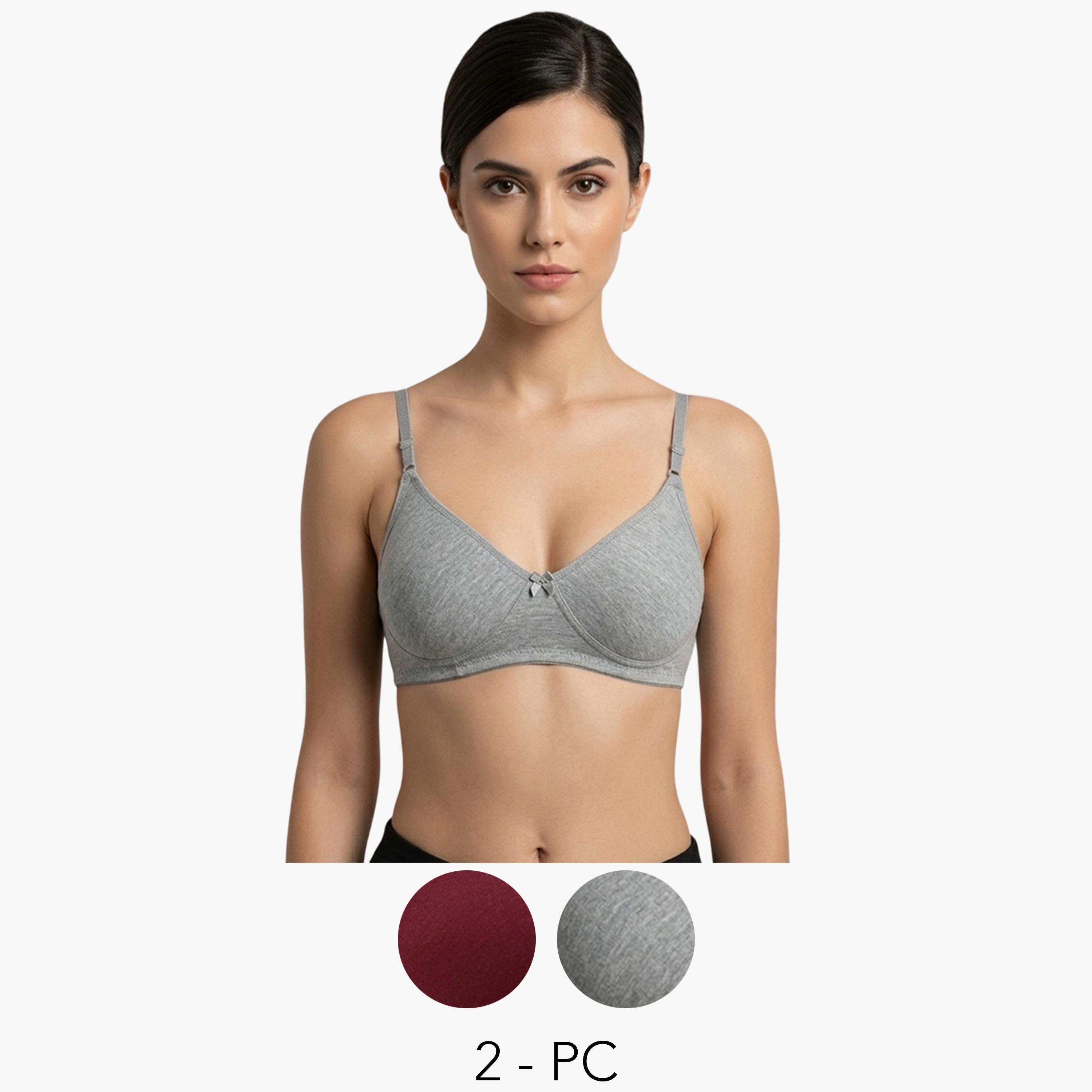 Eden X Styli Pack of 2 - Heavily Padded Non Wired Bra-women-clothing-lingerie-bras-image-1