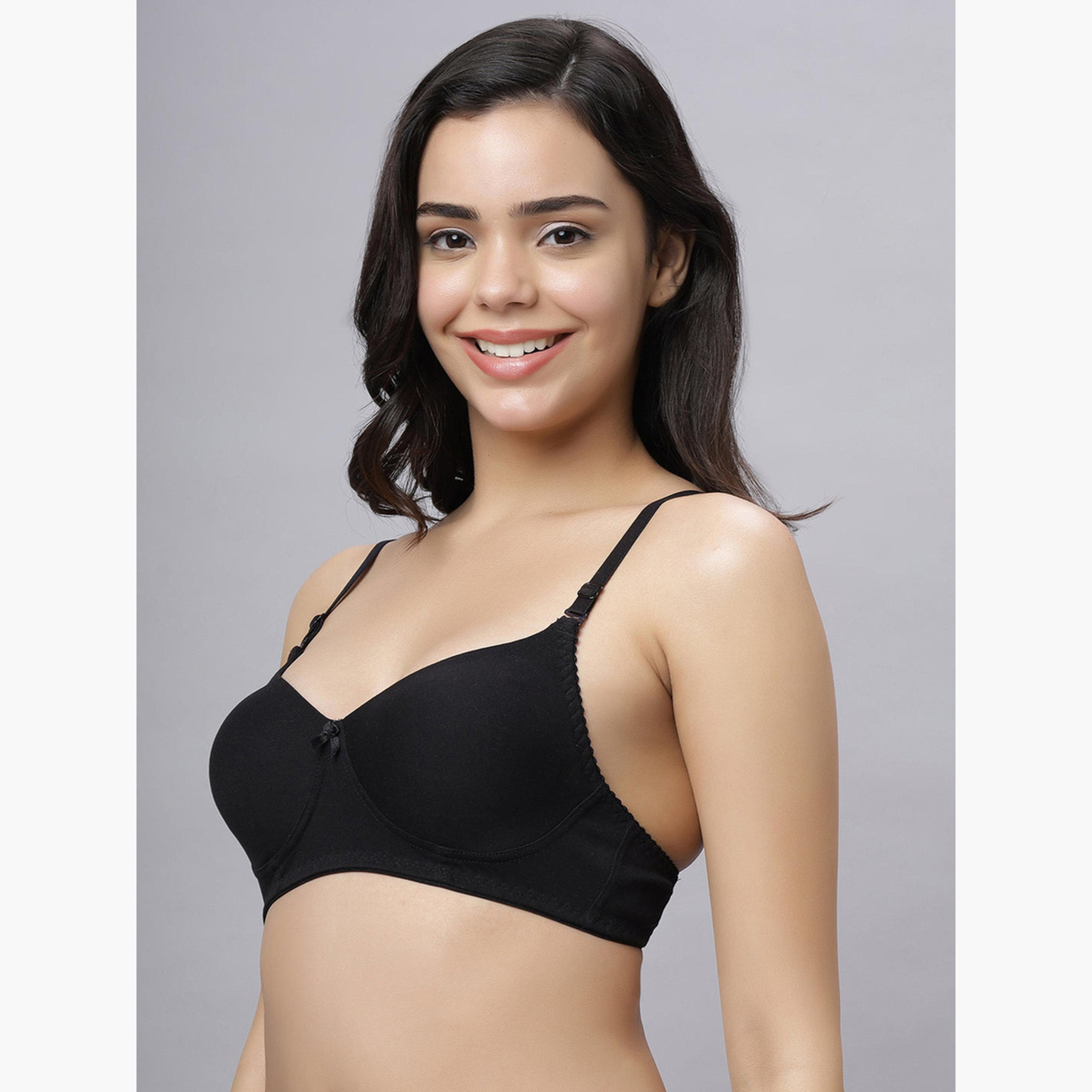 Eden X Styli Pack of 2 - Non-Padded Non Wired Cotton Blend T-Shirt Bra-women-clothing-lingerie-bras-image-6