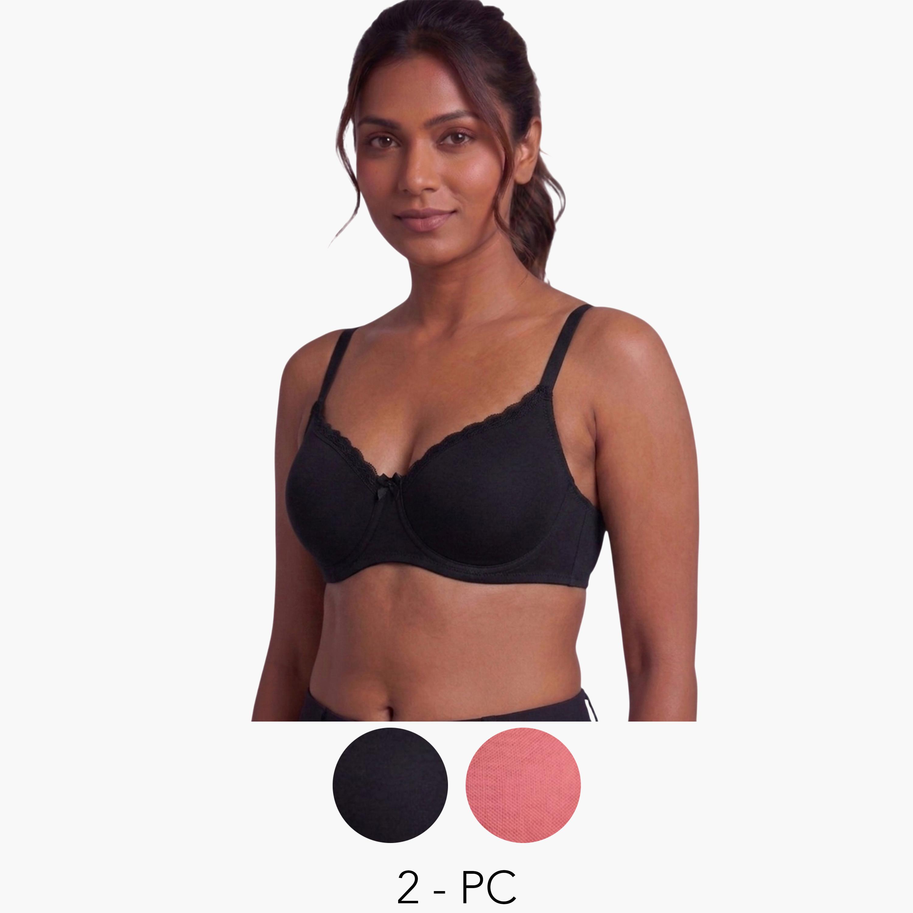 Eden X Styli Pack of 2 - Heavily Padded Non Wired Bra-women-clothing-lingerie-bras-image-1