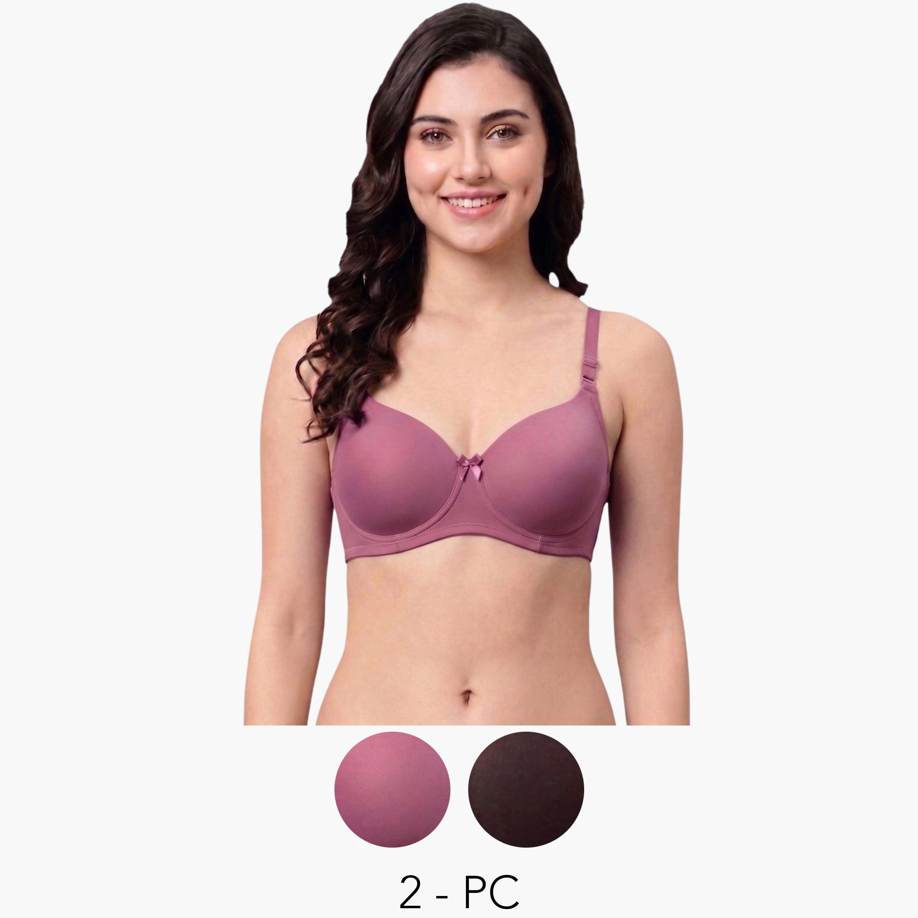 Eden X Styli Pack of 2 - Heavily Padded Non Wired Bra-women-clothing-lingerie-bras-image-1