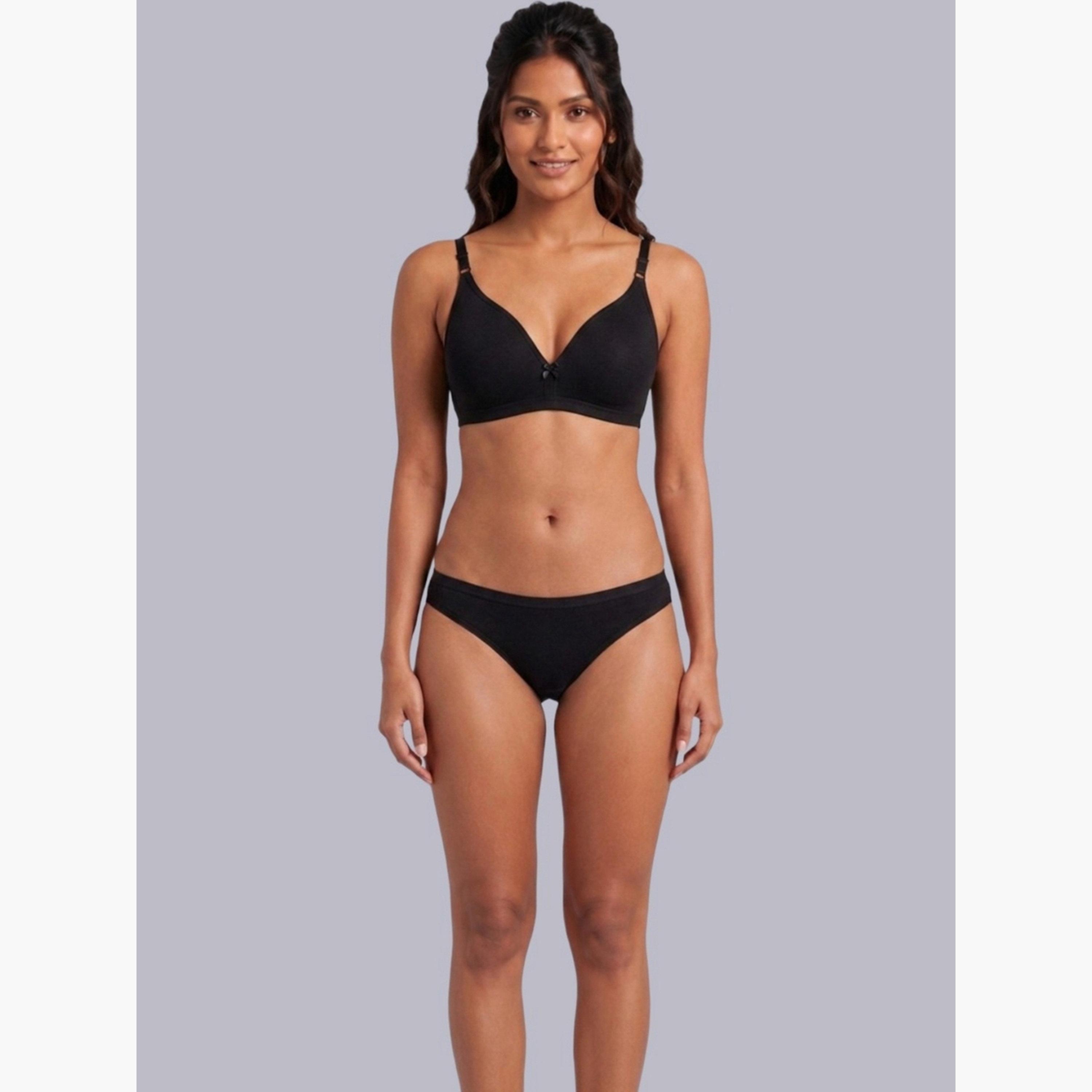 مجموعة من 2 صدرية تيشيرت بمزيج قطن غير مبطنة وبدون أسلاك-women-clothing-lingerie-bras-image-2