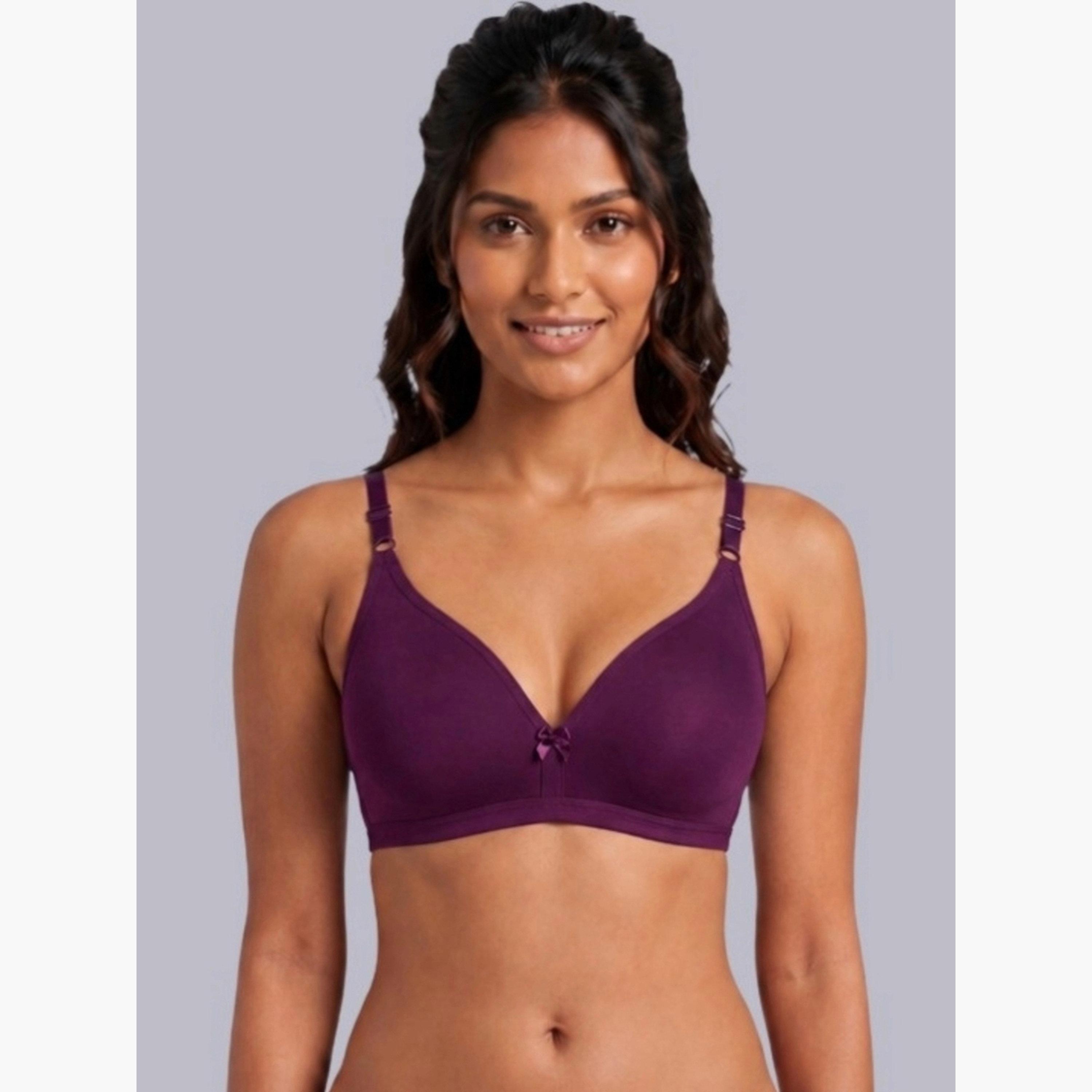Eden X Styli Pack of 2 - Non-Padded Non Wired Cotton Blend T-Shirt Bra-women-clothing-lingerie-bras-image-2