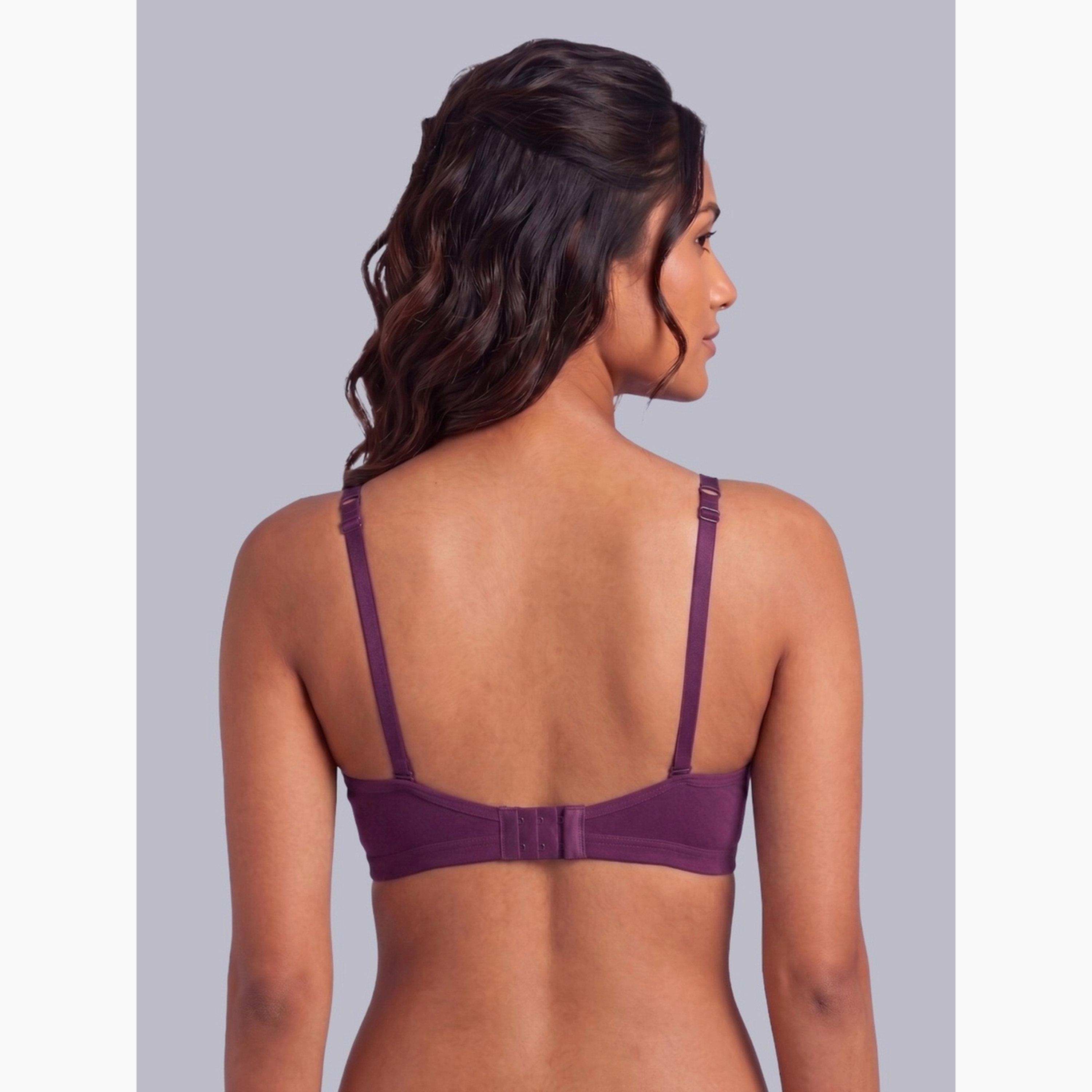 Eden X Styli Pack of 2 - Non-Padded Non Wired Cotton Blend T-Shirt Bra-women-clothing-lingerie-bras-image-3