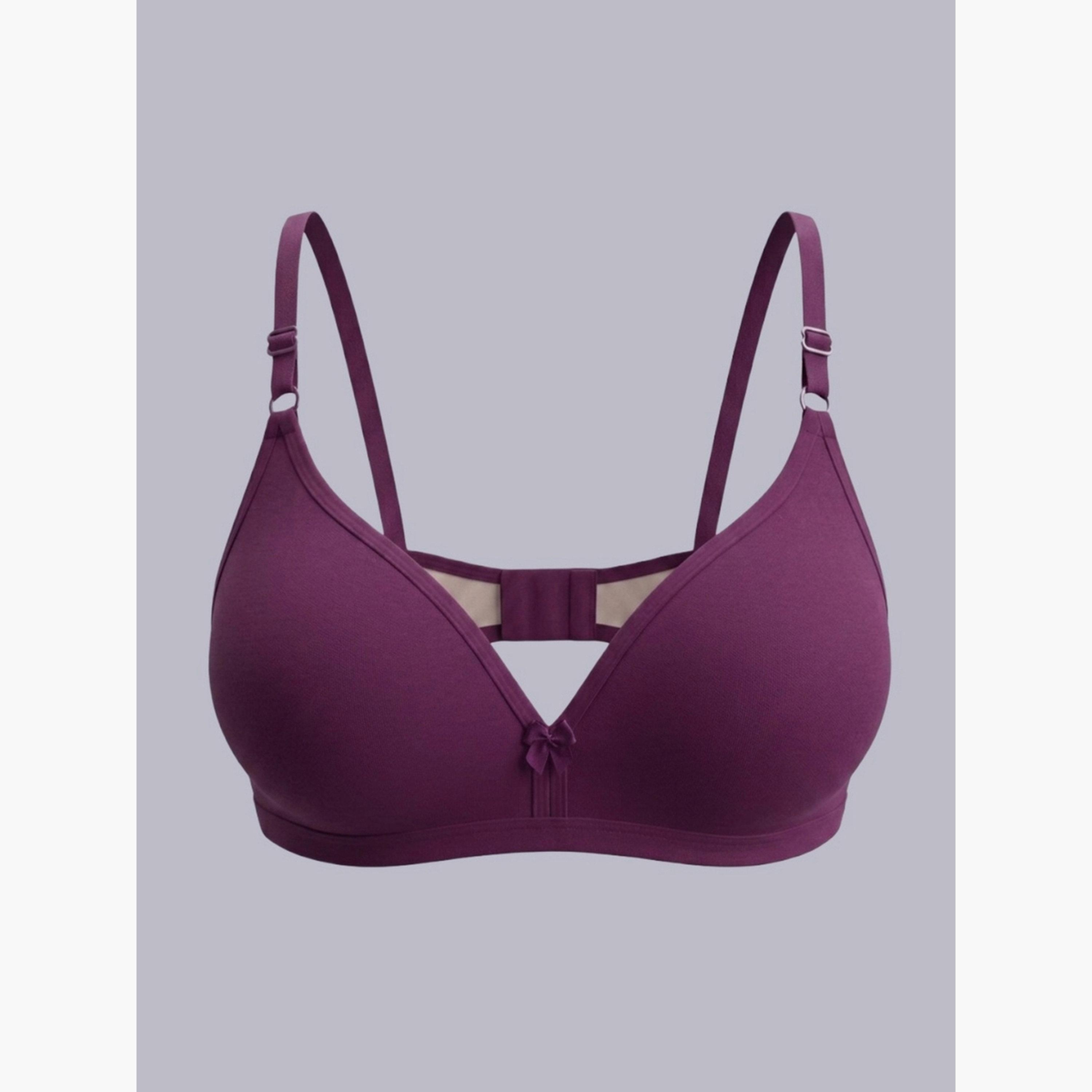 Eden X Styli Pack of 2 - Non-Padded Non Wired Cotton Blend T-Shirt Bra-women-clothing-lingerie-bras-image-5