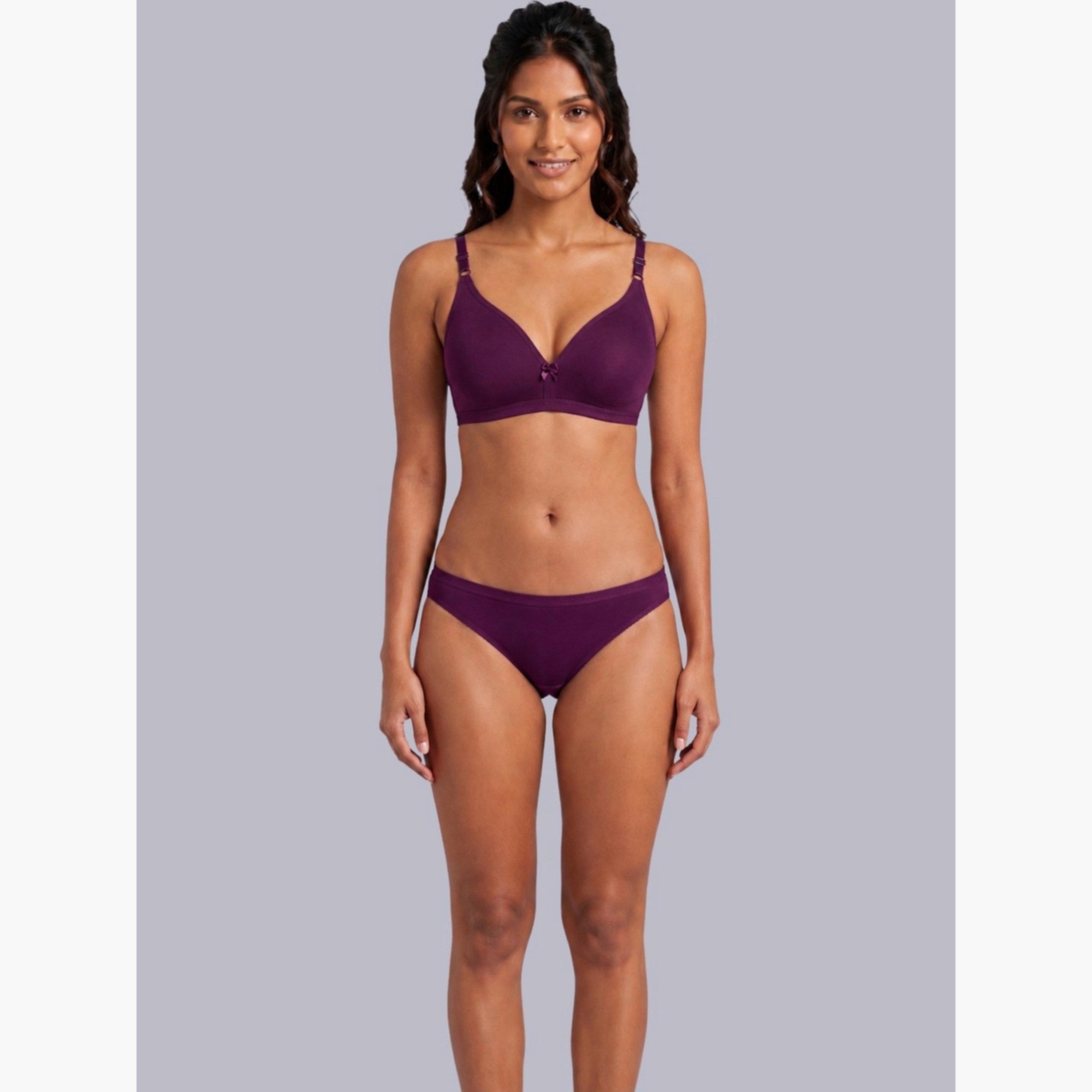 Eden X Styli Pack of 2 - Non-Padded Non Wired Cotton Blend T-Shirt Bra-women-clothing-lingerie-bras-image-6