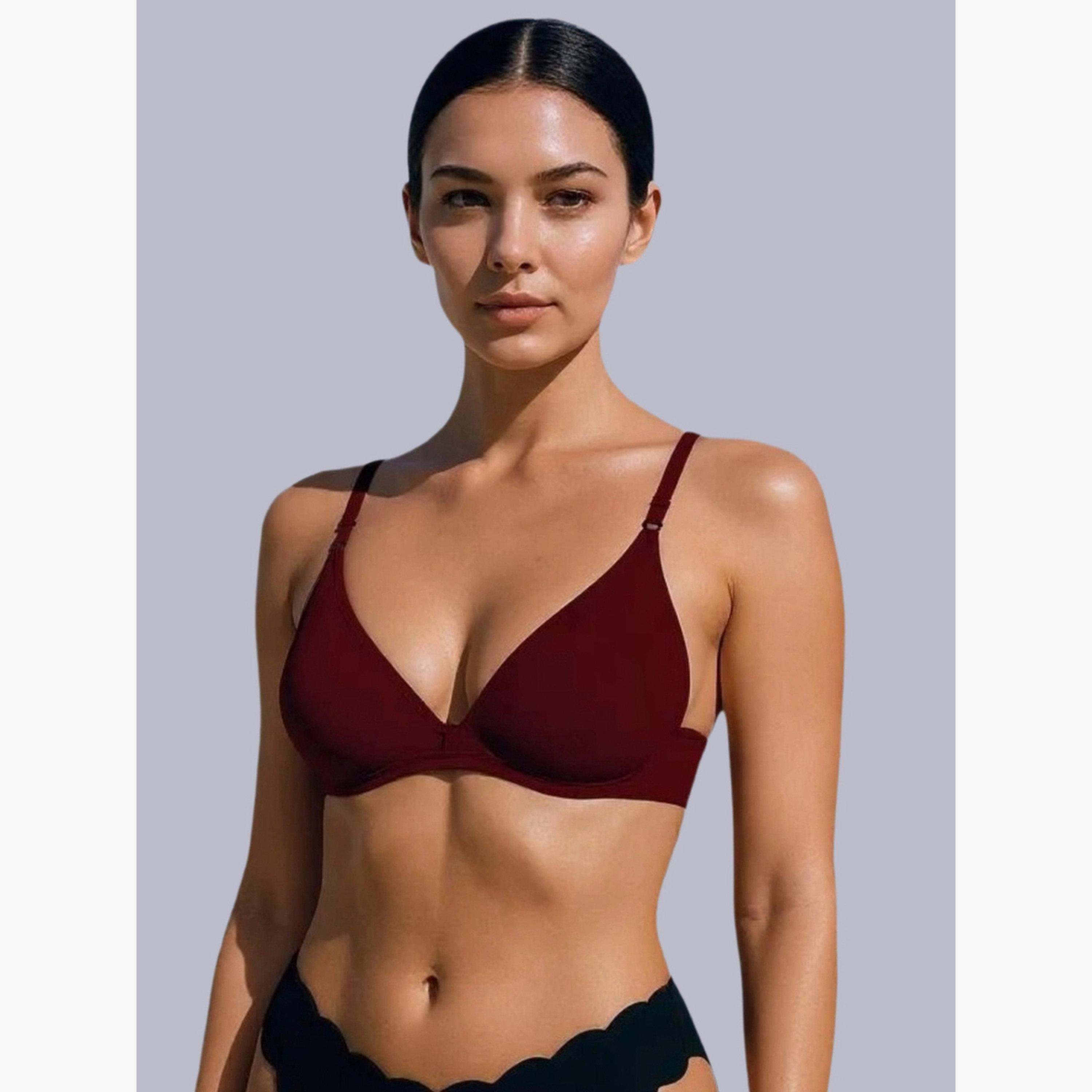 Eden X Styli Pack of 2 - Non-Padded Non Wired Cotton Blend T-Shirt Bra-women-clothing-lingerie-bras-image-2