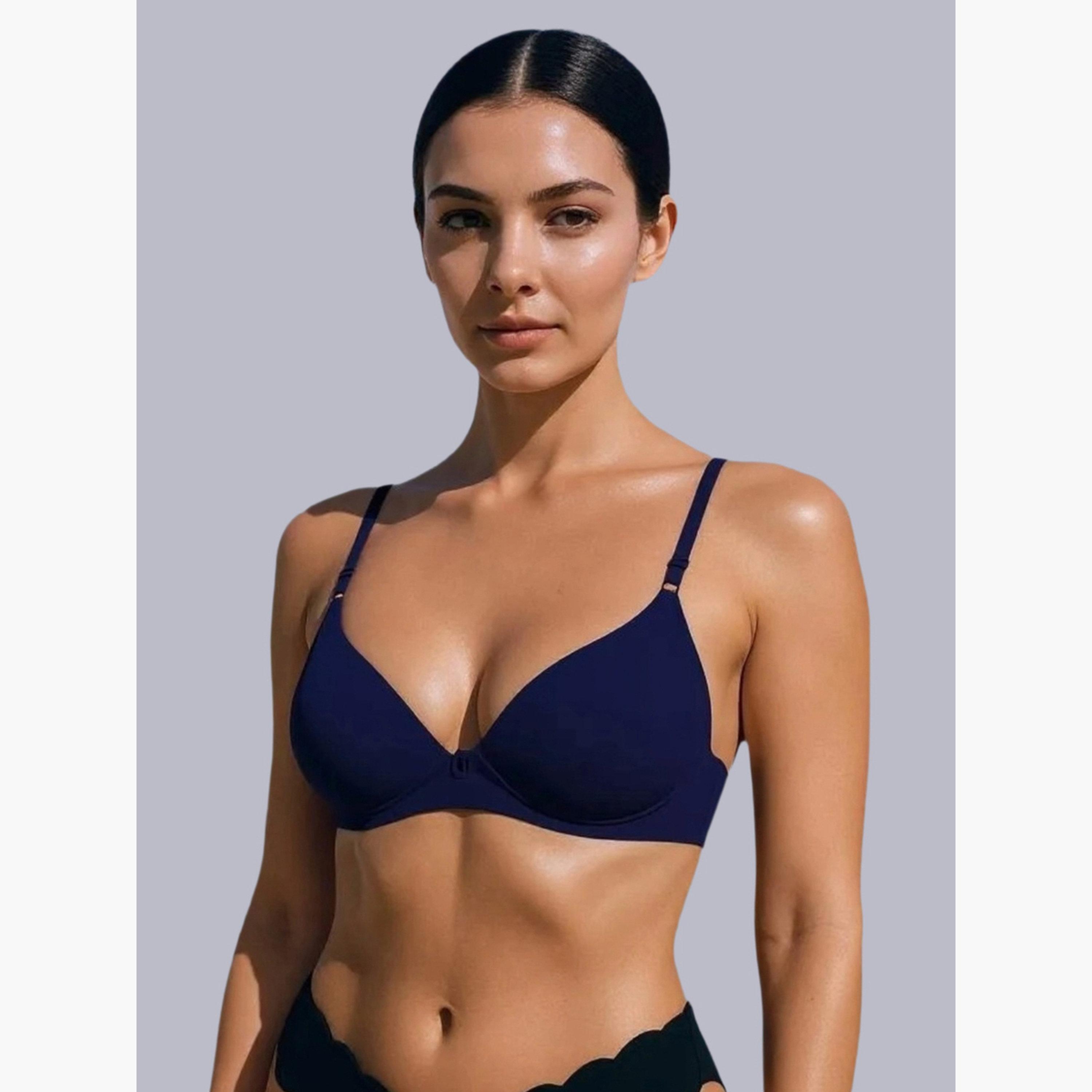 Eden X Styli Pack of 2 - Non-Padded Non Wired Cotton Blend T-Shirt Bra-women-clothing-lingerie-bras-image-6