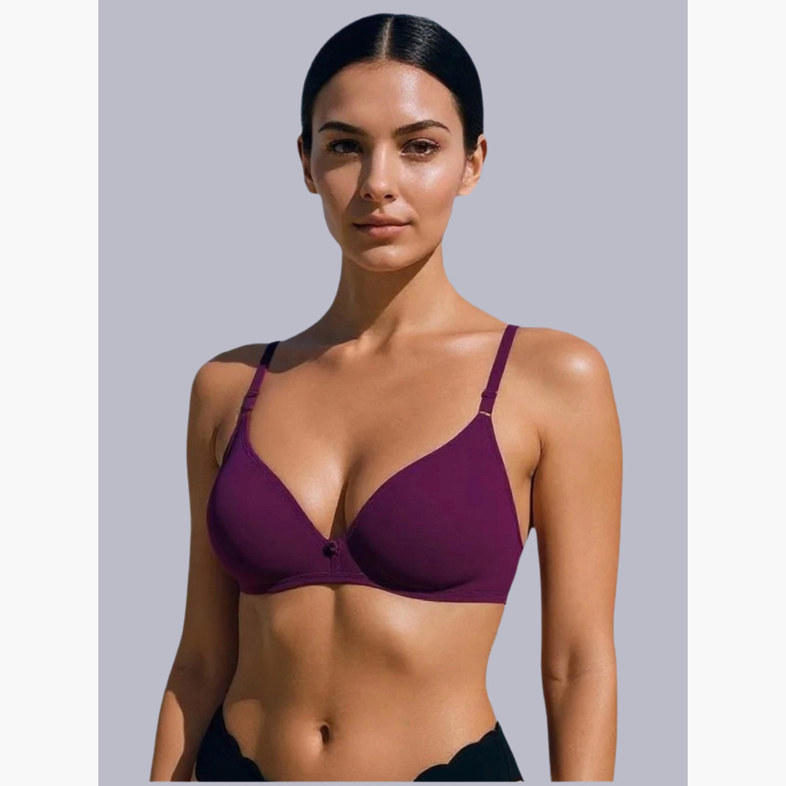 Eden X Styli Pack of 2 - Non-Padded Non Wired Cotton Blend T-Shirt Bra-women-clothing-lingerie-bras-image-8