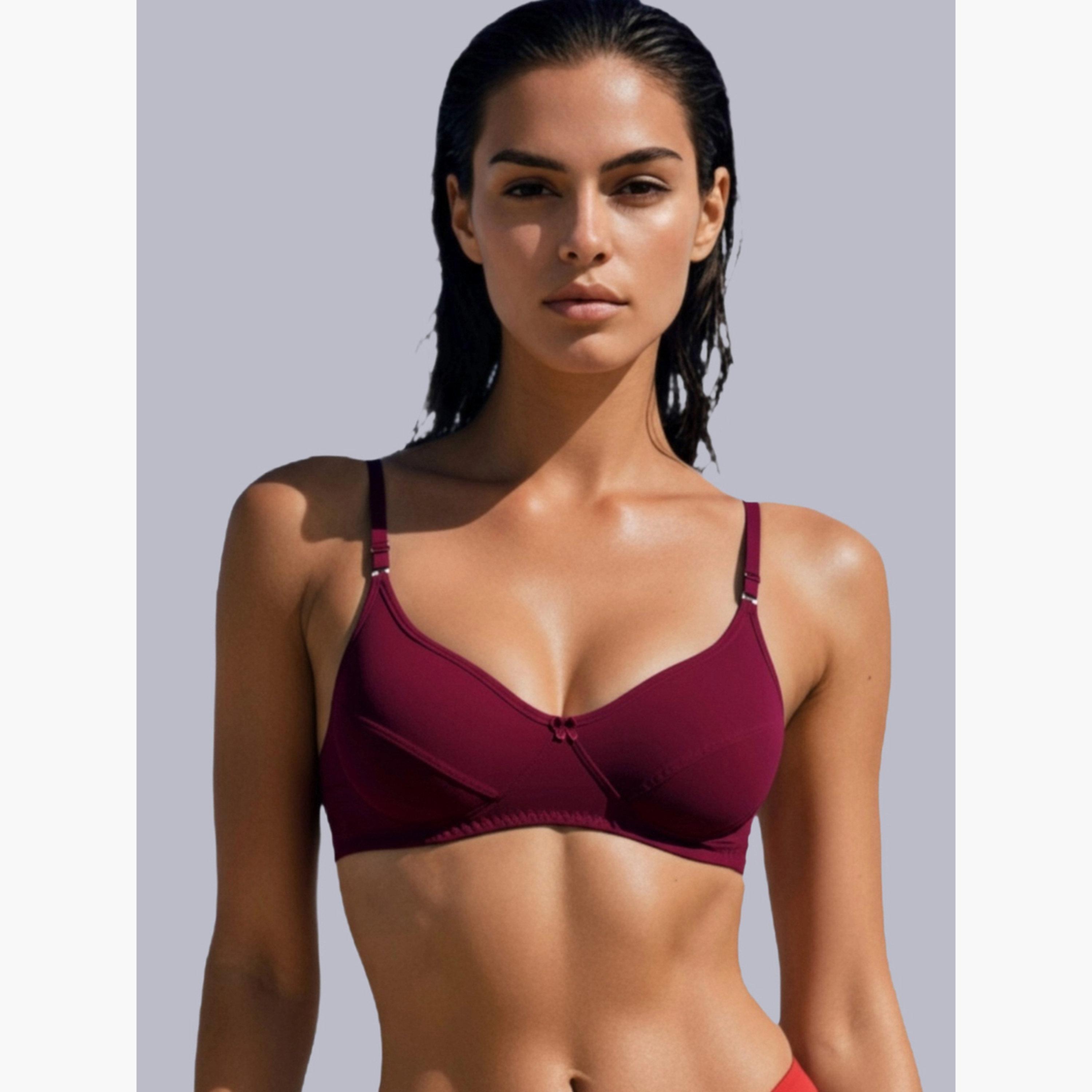 صدرية تيشيرت بمزيج قطن غير مبطنة وبدون أسلاك-women-clothing-lingerie-bras-image-1