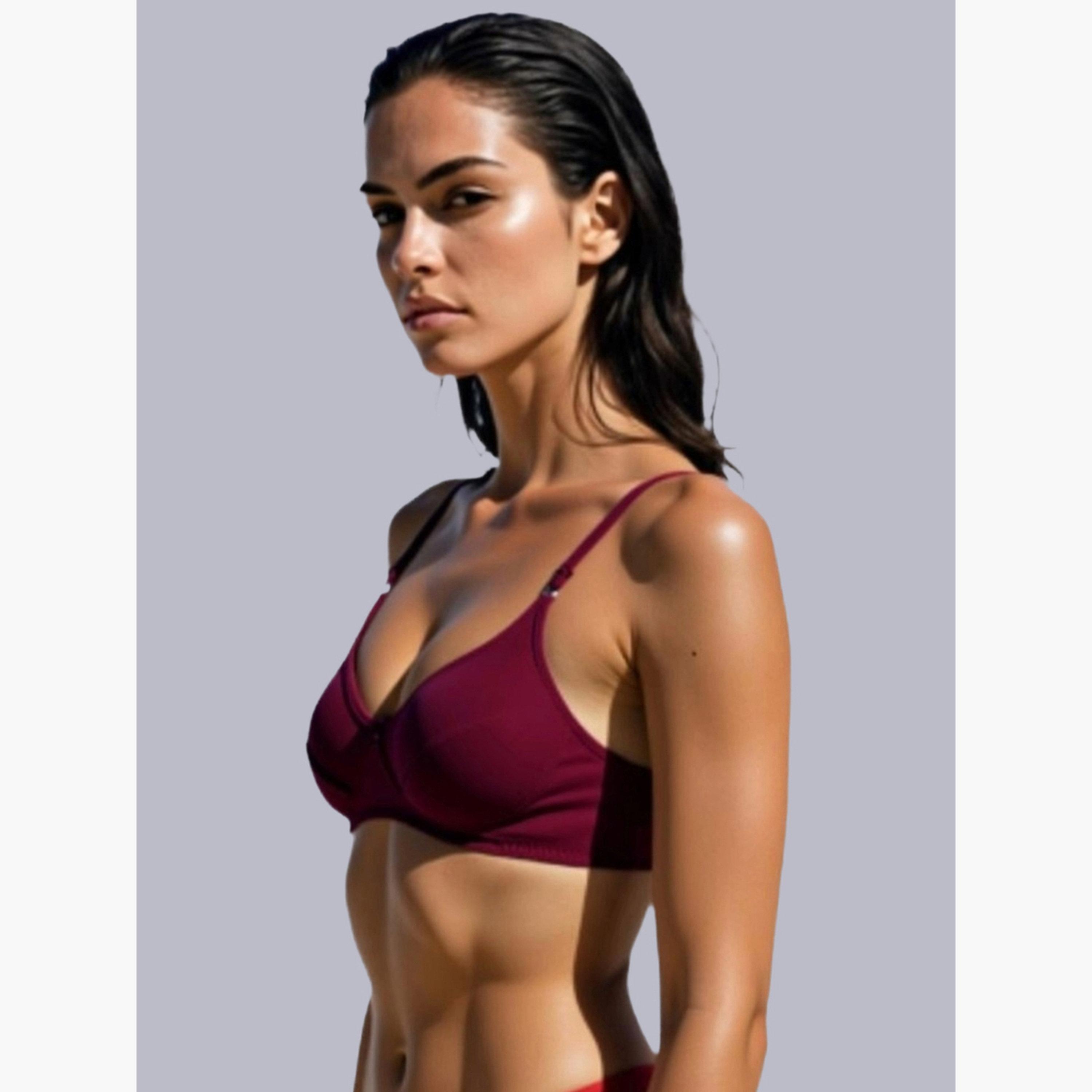صدرية تيشيرت بمزيج قطن غير مبطنة وبدون أسلاك-women-clothing-lingerie-bras-image-2