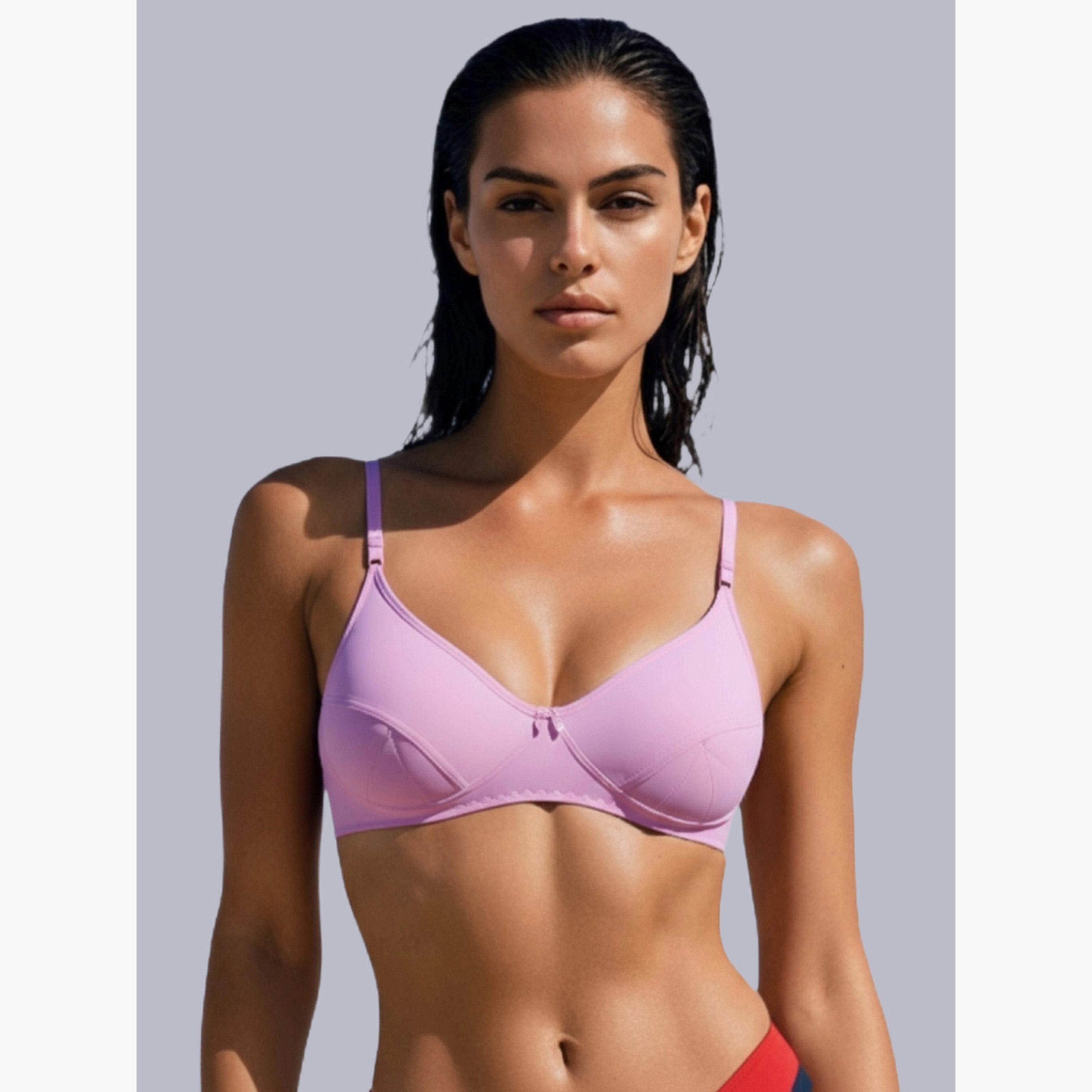 صدرية تيشيرت بمزيج قطن غير مبطنة وبدون أسلاك-women-clothing-lingerie-bras-image-1