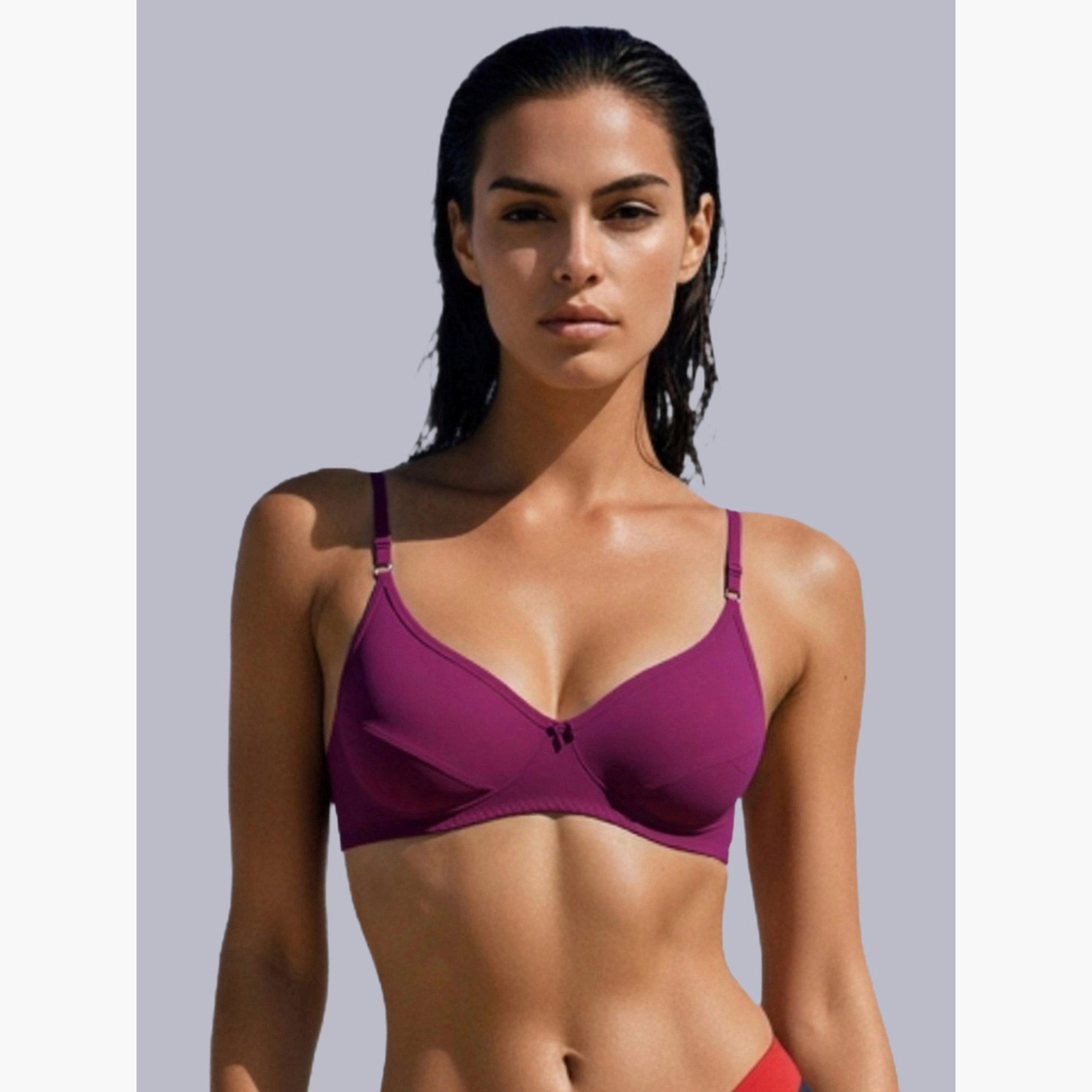 صدرية تيشيرت بمزيج قطن غير مبطنة وبدون أسلاك-women-clothing-lingerie-bras-image-1
