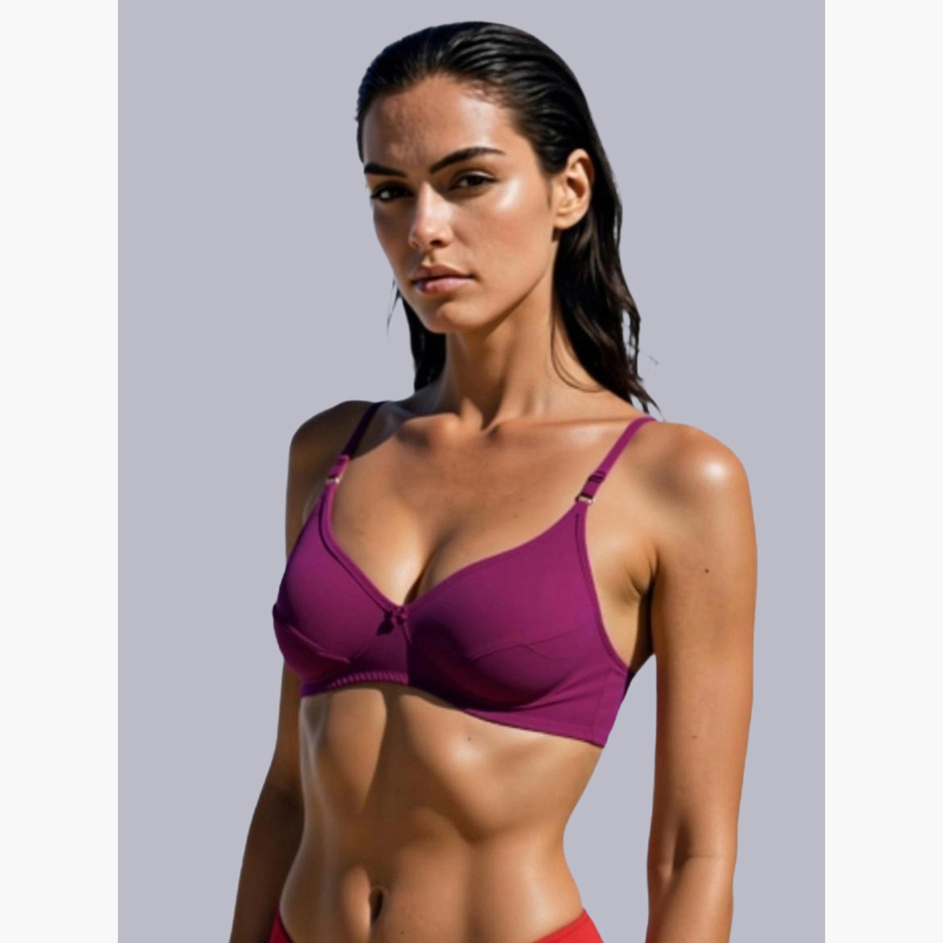 صدرية تيشيرت بمزيج قطن غير مبطنة وبدون أسلاك-women-clothing-lingerie-bras-image-2