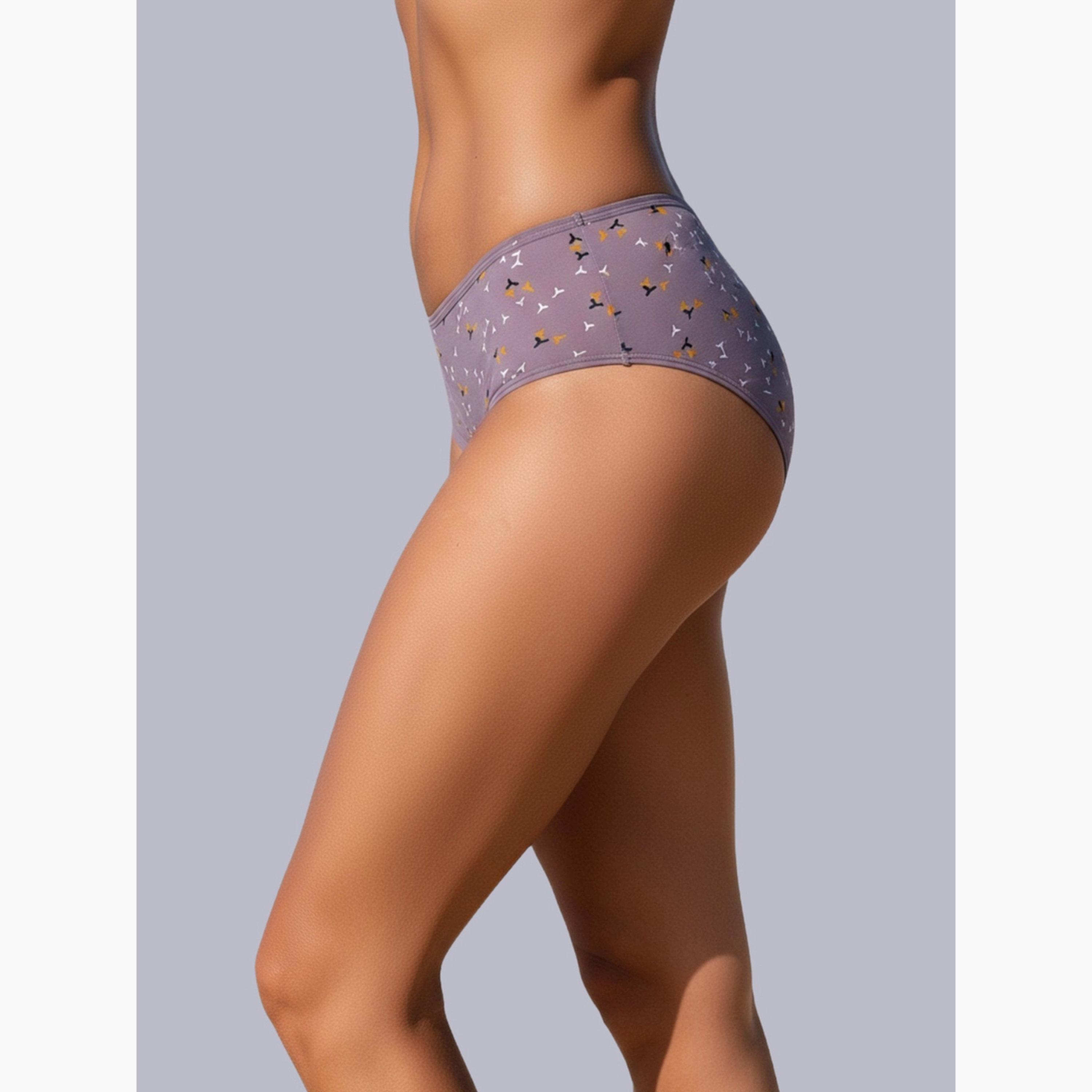 Eden X Styli Pack of 3 - Cotton Printed Full Coverage Hipster Briefs-women-clothing-lingerie-panties-image-3
