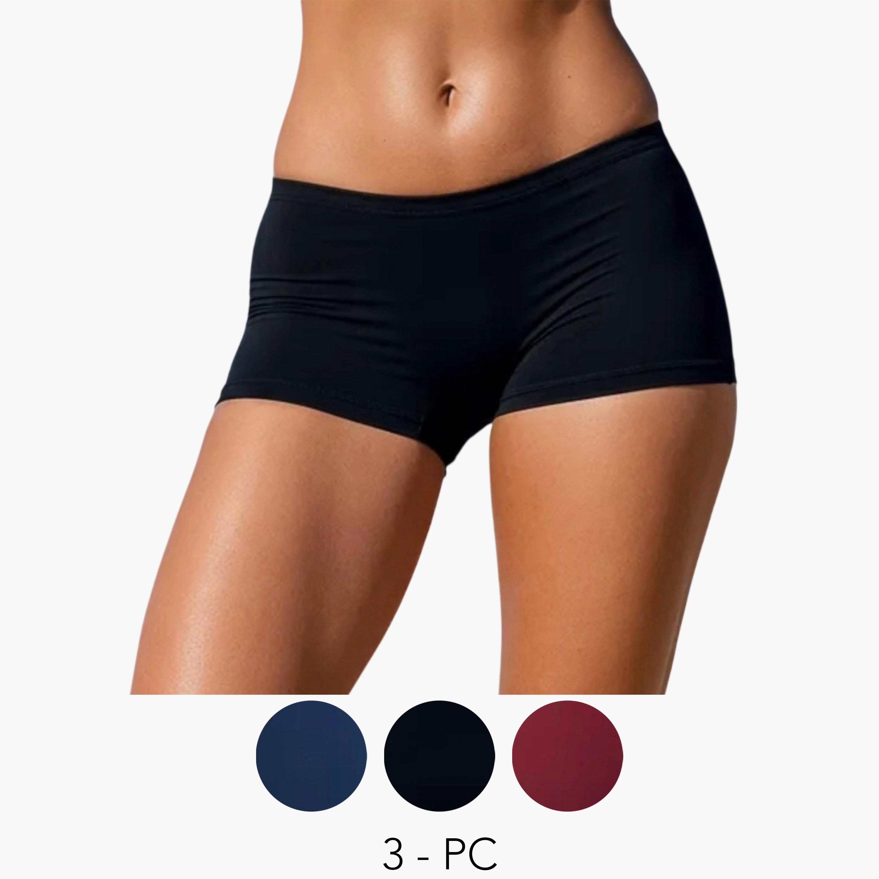 Eden X Styli Pack of 3 - Cotton Mid Rise Boyshorts-women-clothing-lingerie-panties-image-1