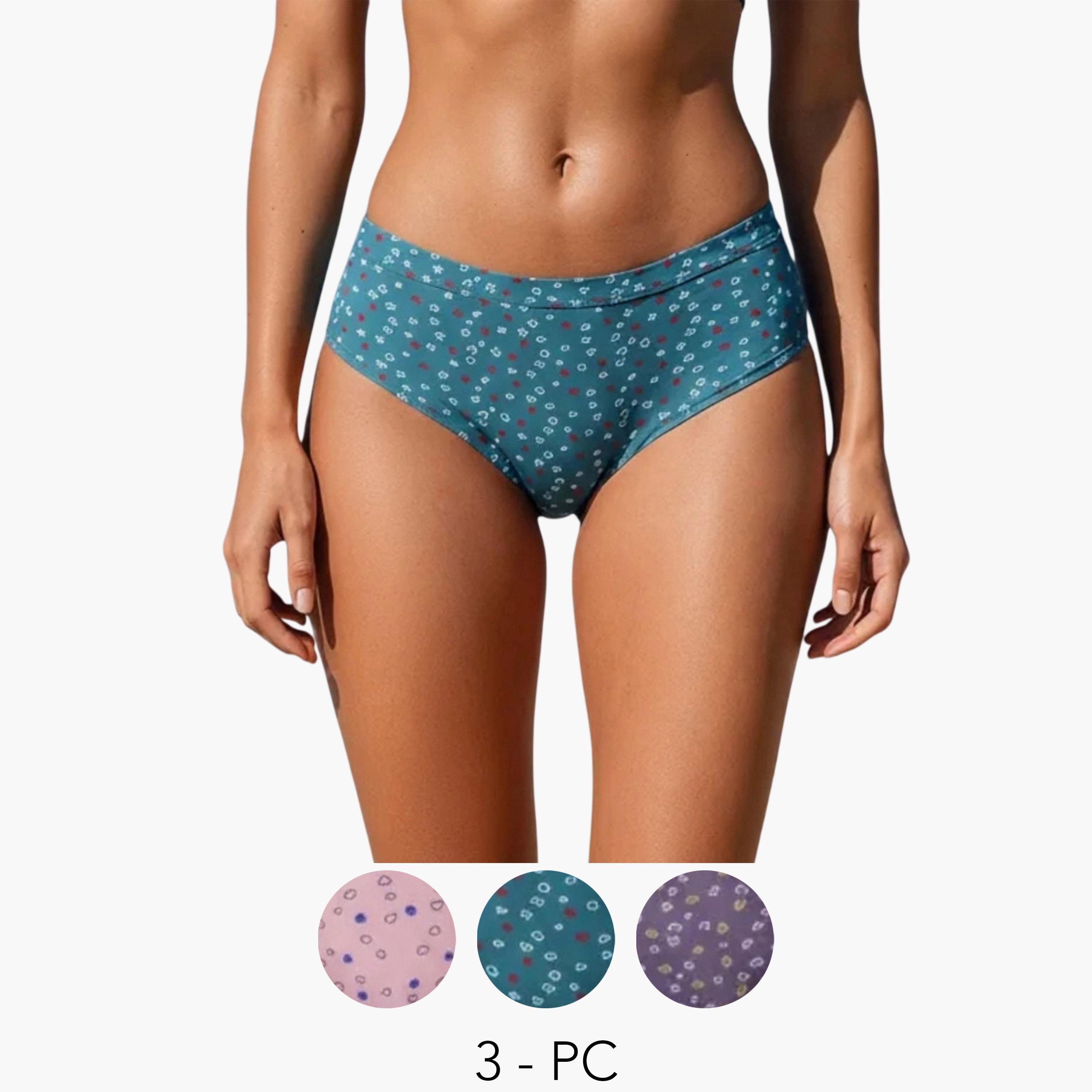 مجموعة من 3 سراويل داخلية هيبستر قطن بتغطية كاملة-women-clothing-lingerie-panties-image-1
