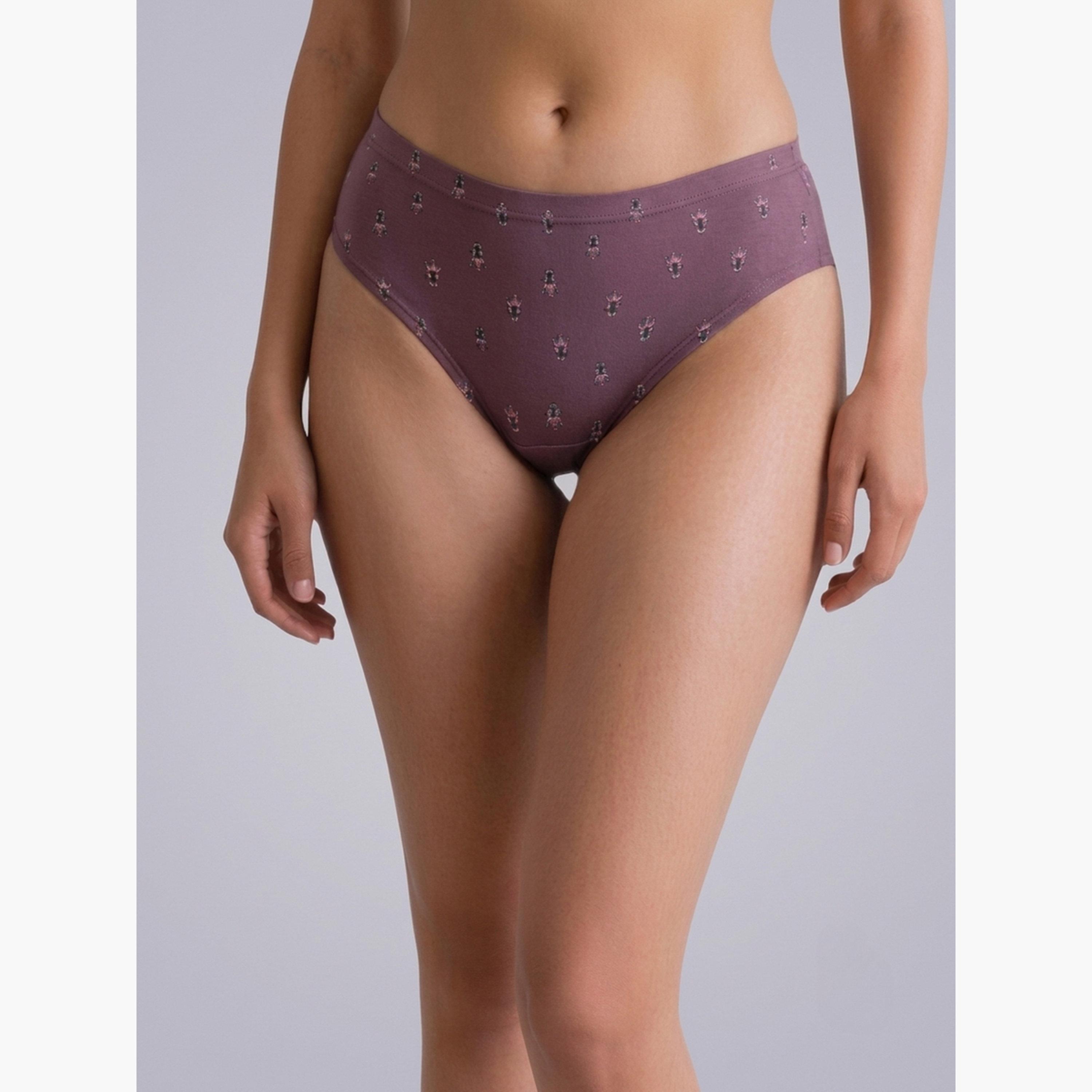 Eden X Styli Pack of 3 - Cotton Ditsy Print Hipster Briefs-women-clothing-lingerie-panties-image-2