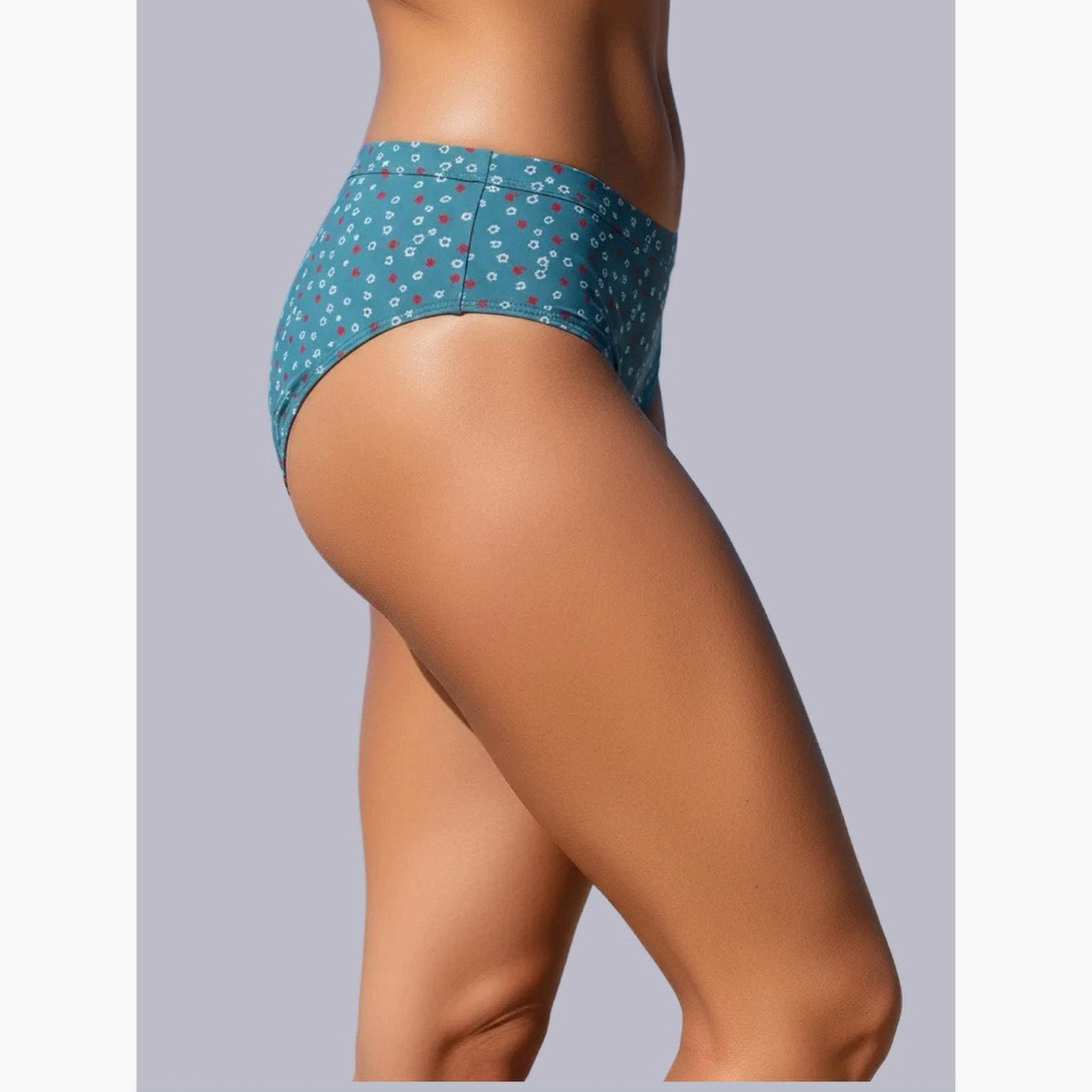 Eden X Styli Pack of 3 - Cotton Ditsy Print Hipster Briefs-women-clothing-lingerie-panties-image-9