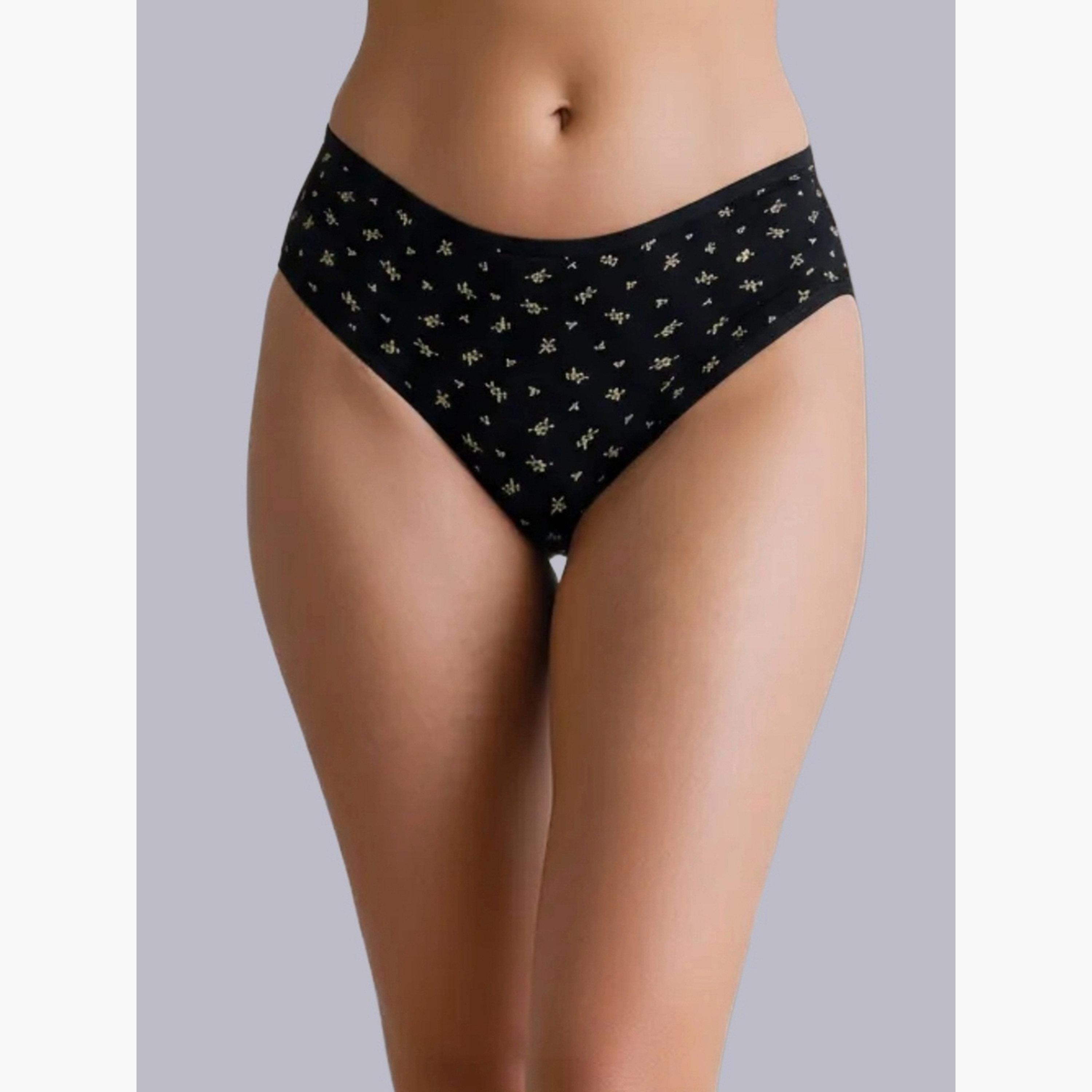 سروال داخلي هيبستر قطن بطبعة زهور صغيرة-women-clothing-lingerie-panties-image-1