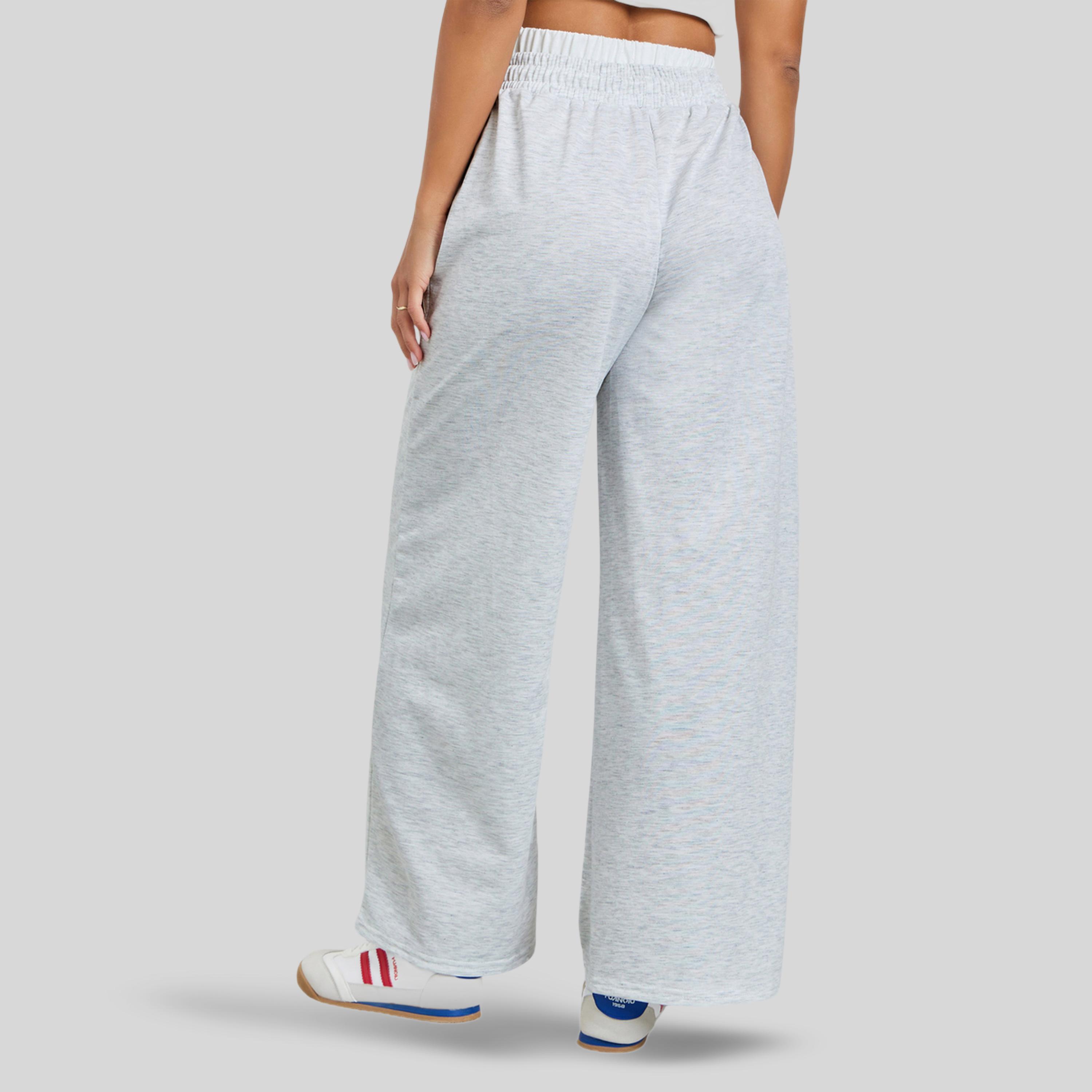 Styli Grey Wide Leg Knit Joggers with Drawcord-women-clothing-bottoms-joggers-image-4