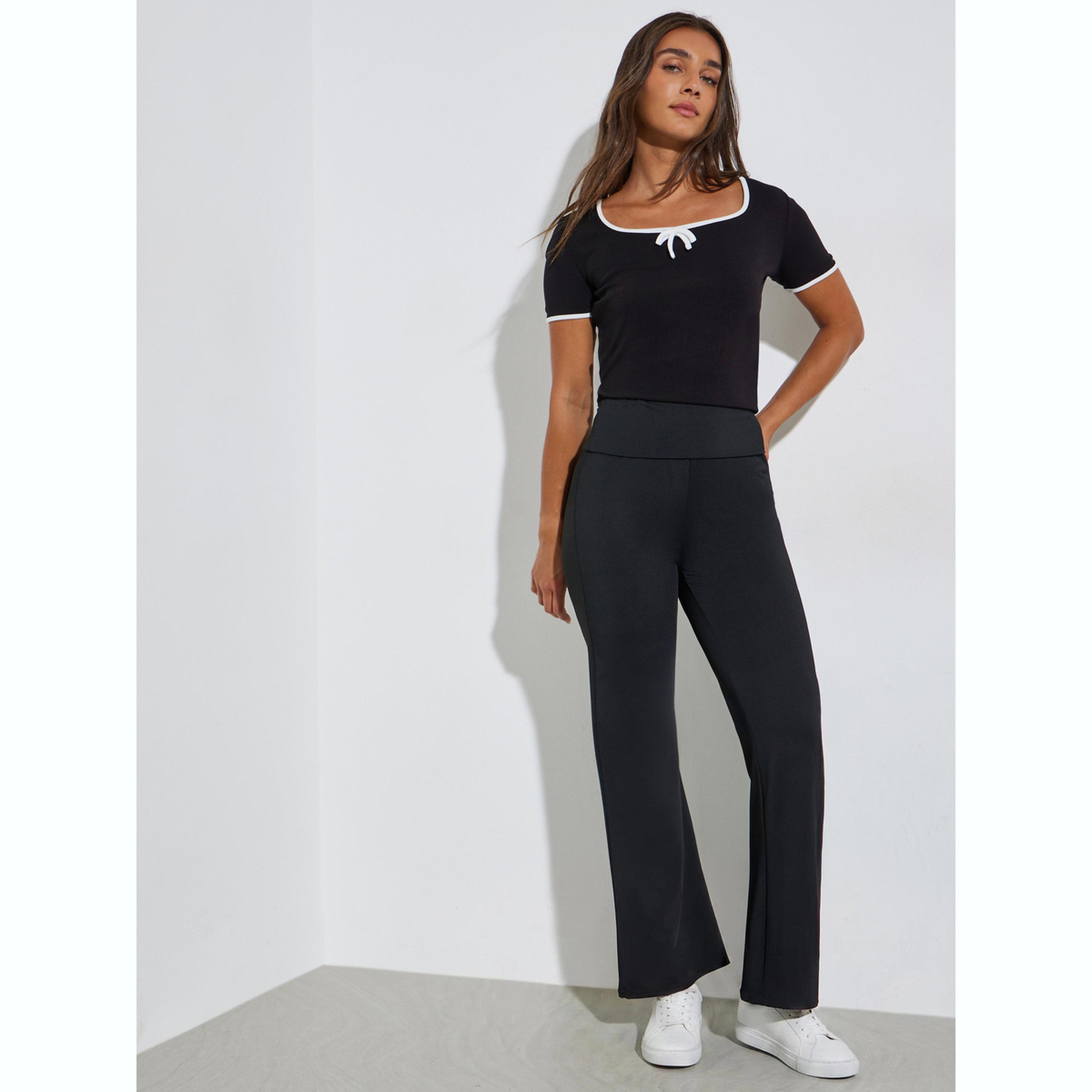 Styli Black Wide Leg Joggers-women-clothing-bottoms-joggers-image-2