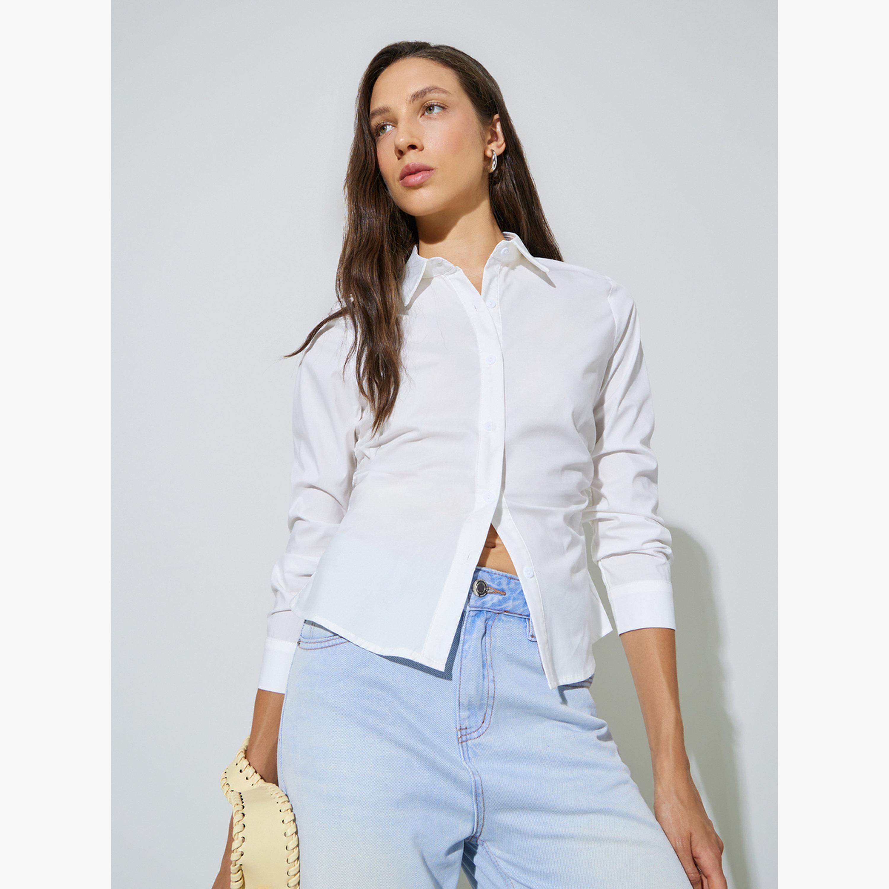 قميص ضيق بتفاصيل زمزمة-women-clothing-shirtsandblouses-shirts-image-1