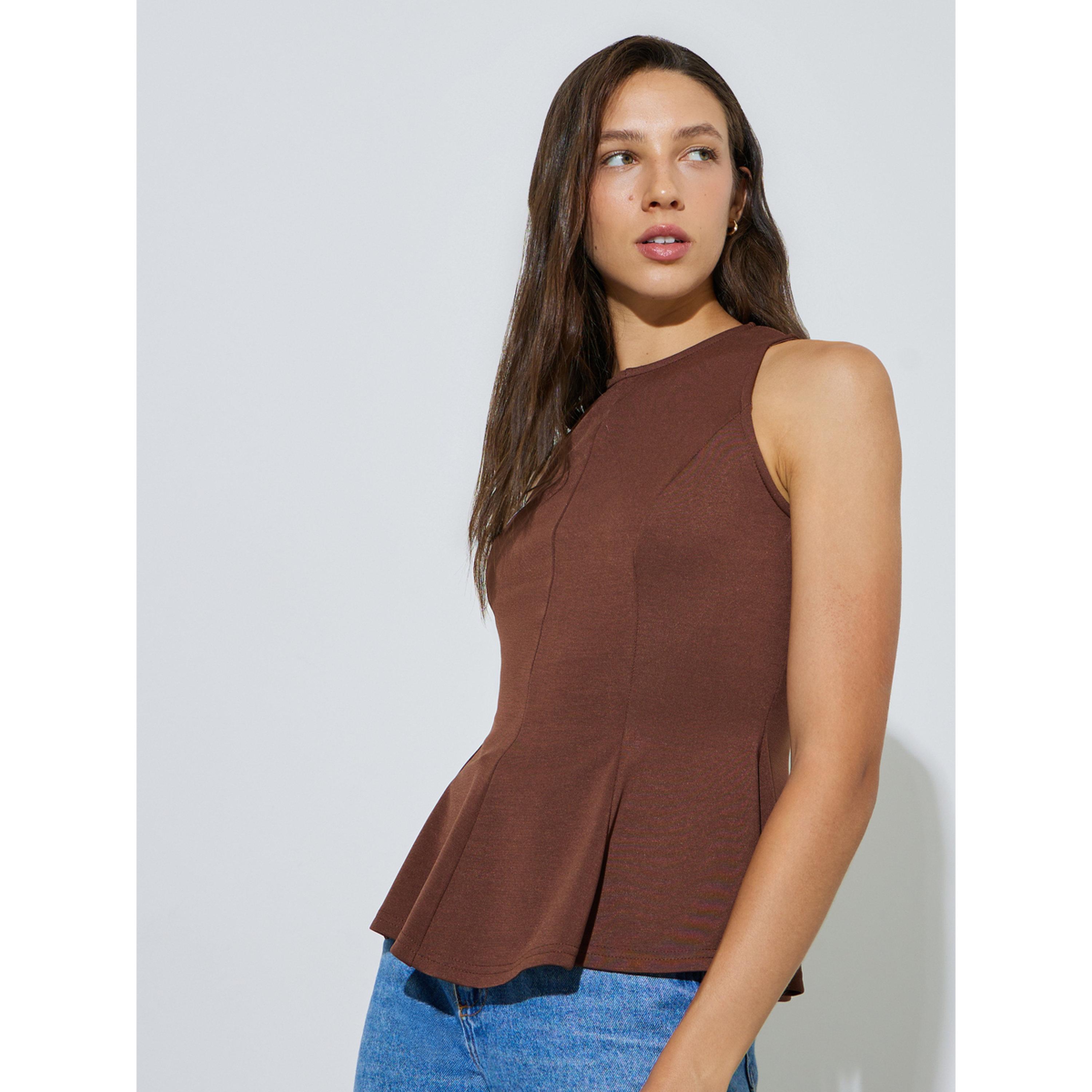 بلوزة بيبلوم سادة بلا أكمام-women-clothing-shirtsandblouses-blouses-image-3