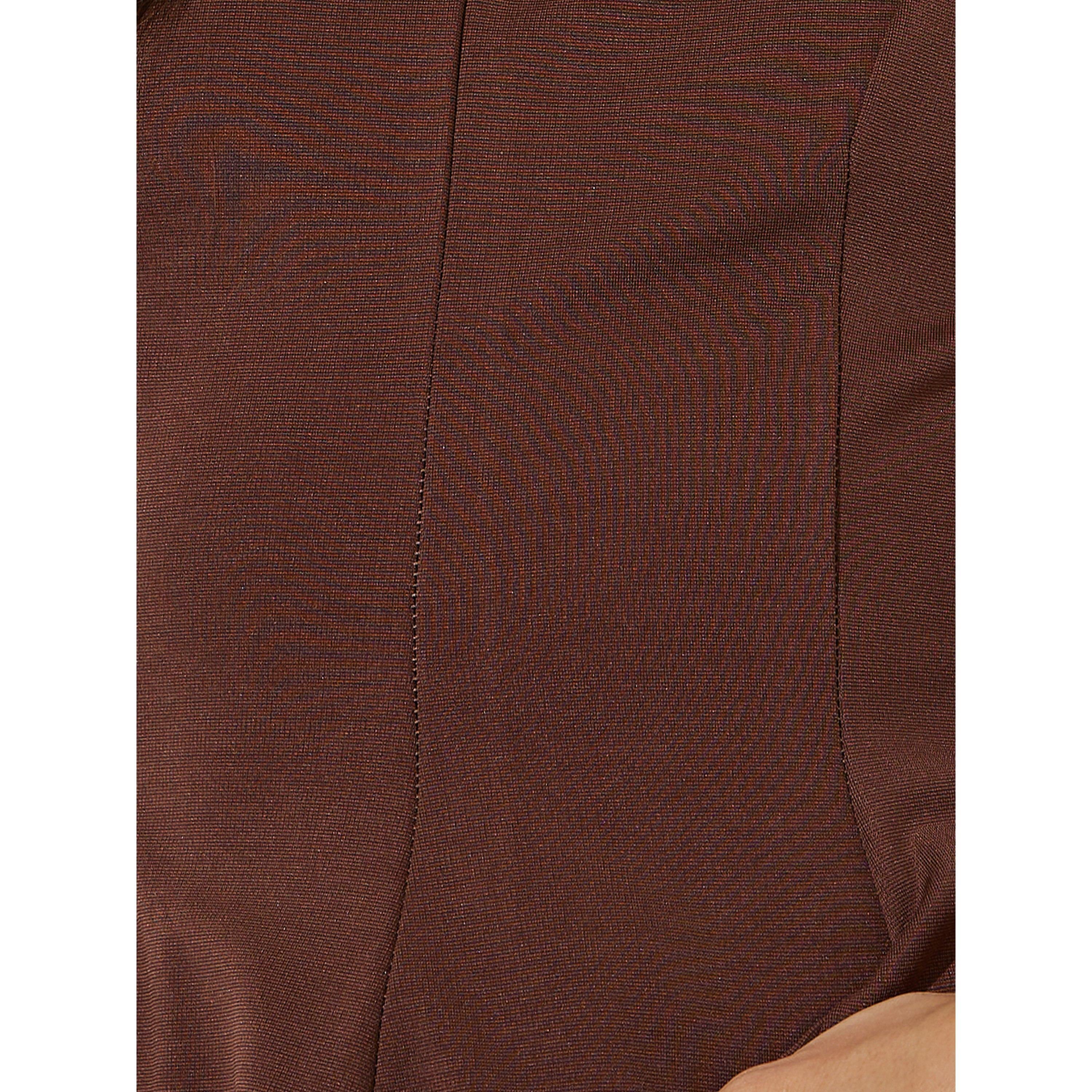 Styli Brown Solid Sleeveless Peplum Blouse-women-clothing-shirtsandblouses-blouses-image-5