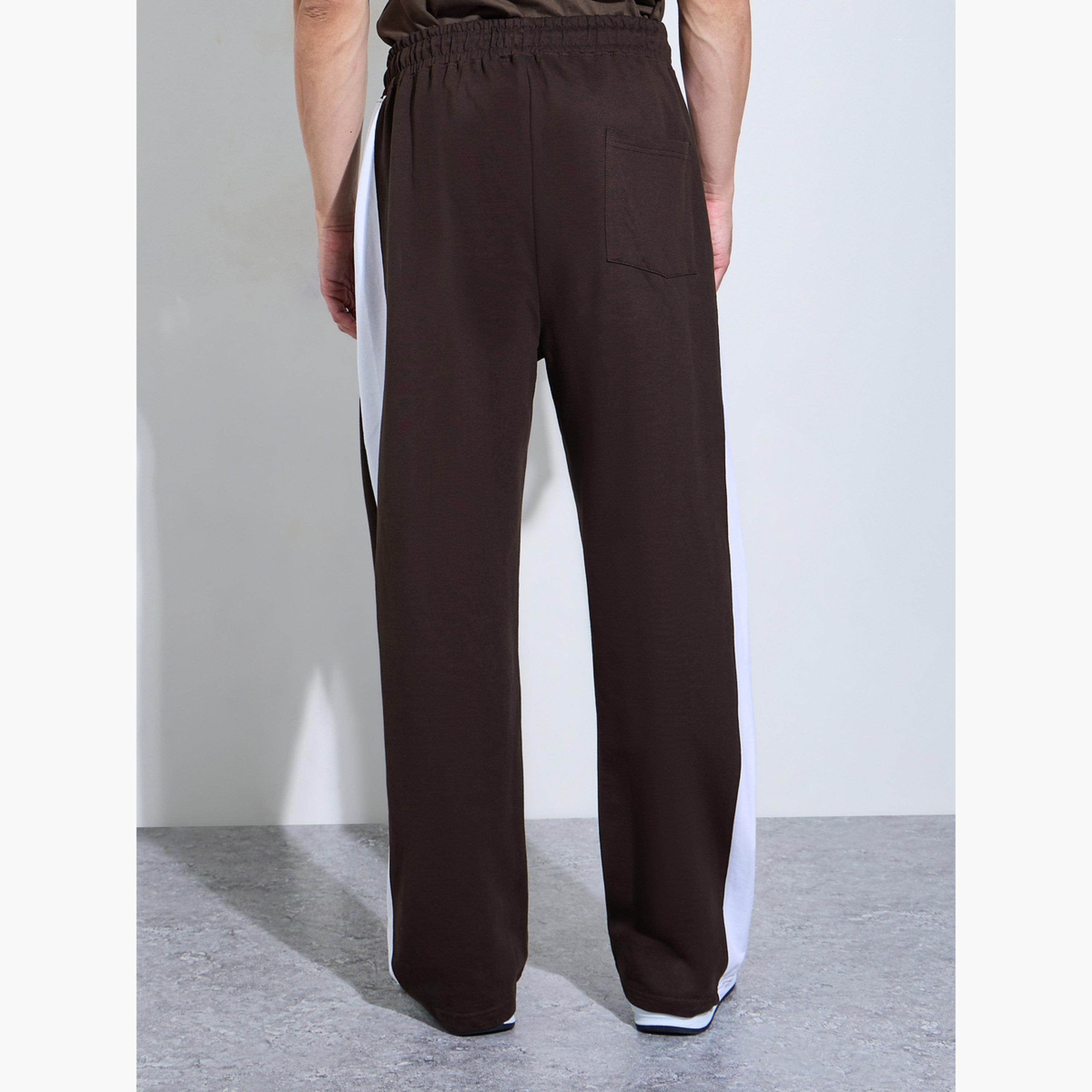 Styli Men Brown Side Stripe Oversized Joggers-men-clothing-bottoms-joggers-image-6