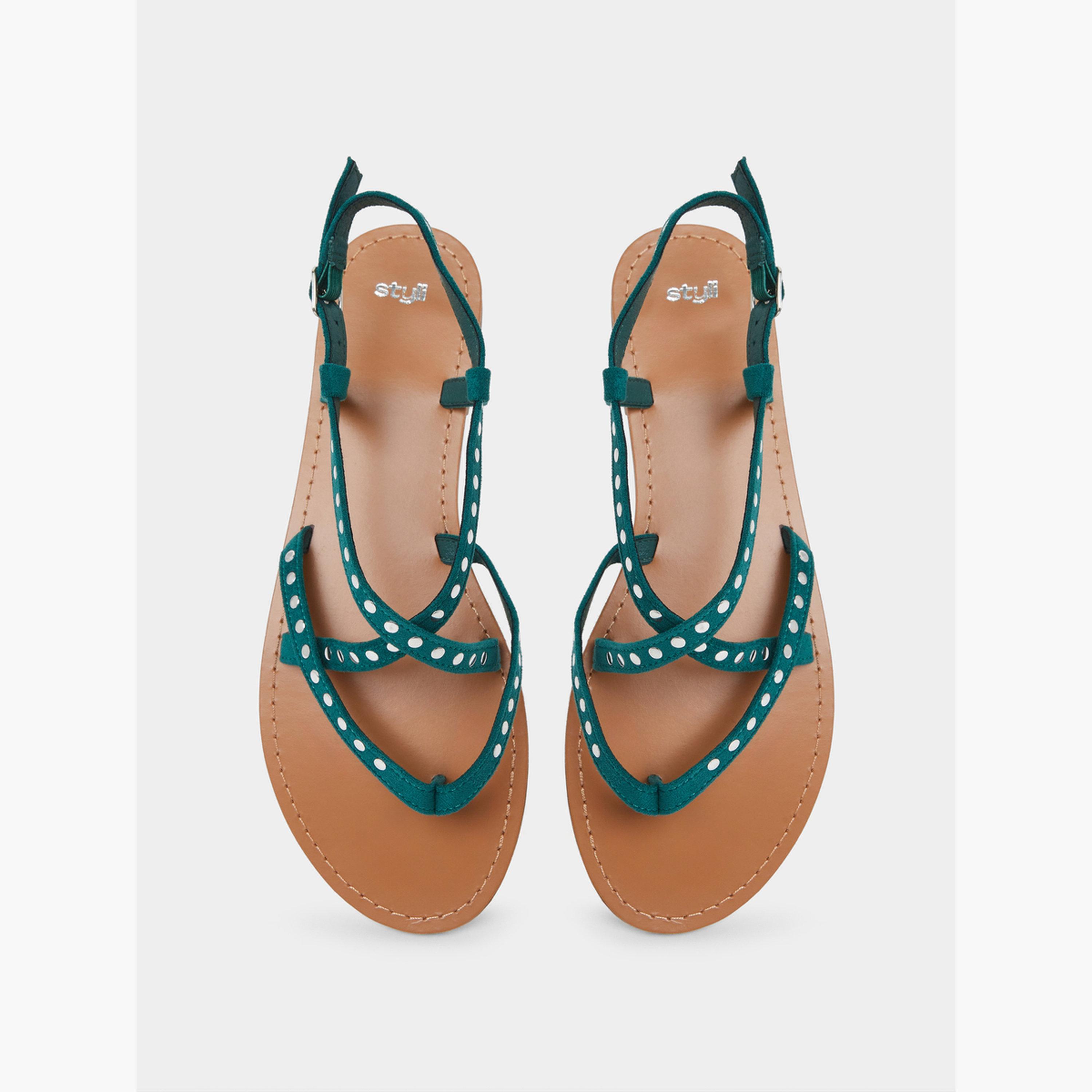 صندل فلات مزين بمسامير-women-shoes-sandals-flats-image-4