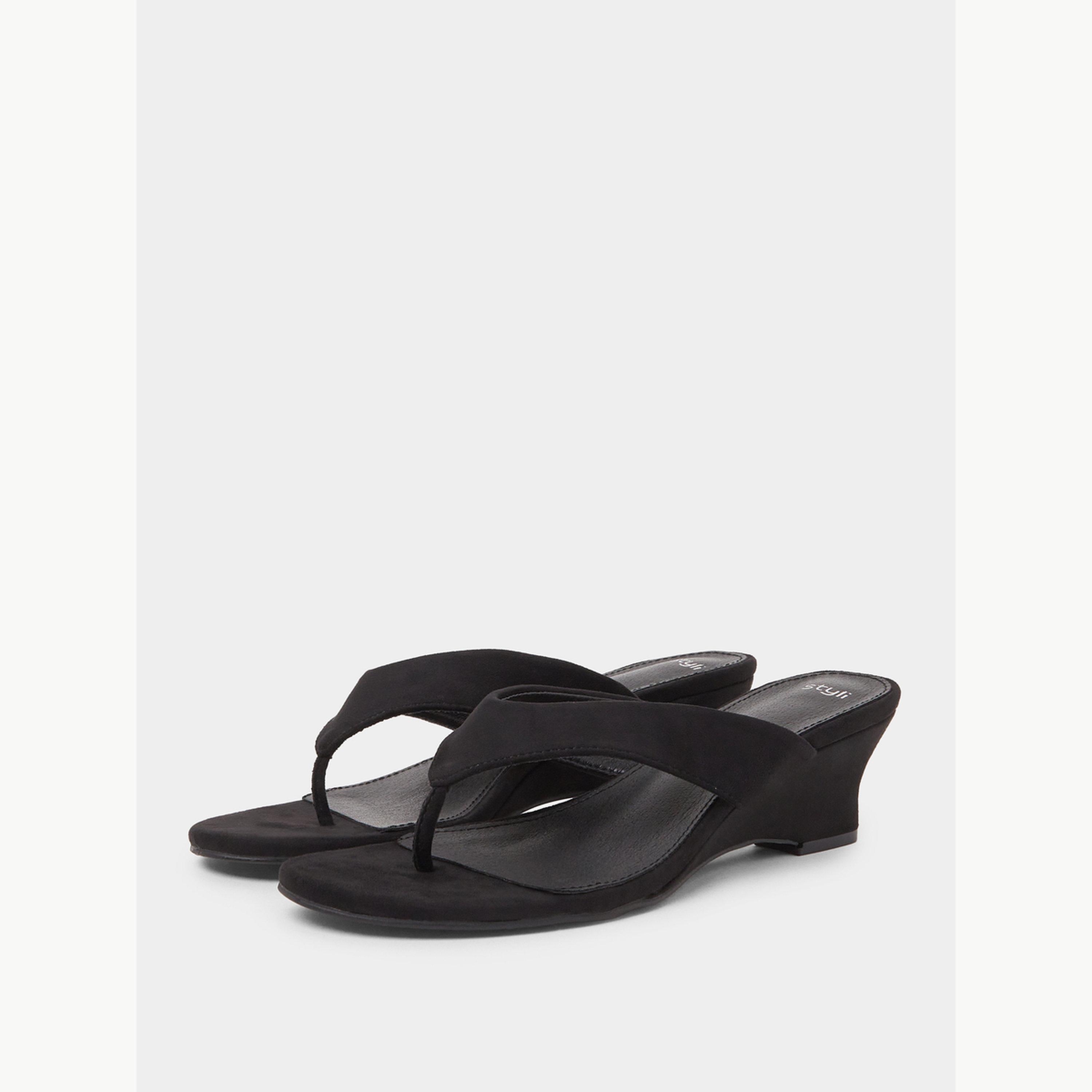 صندل بكعب بمظهر شمواه-women-shoes-sandals-heeled-image-1