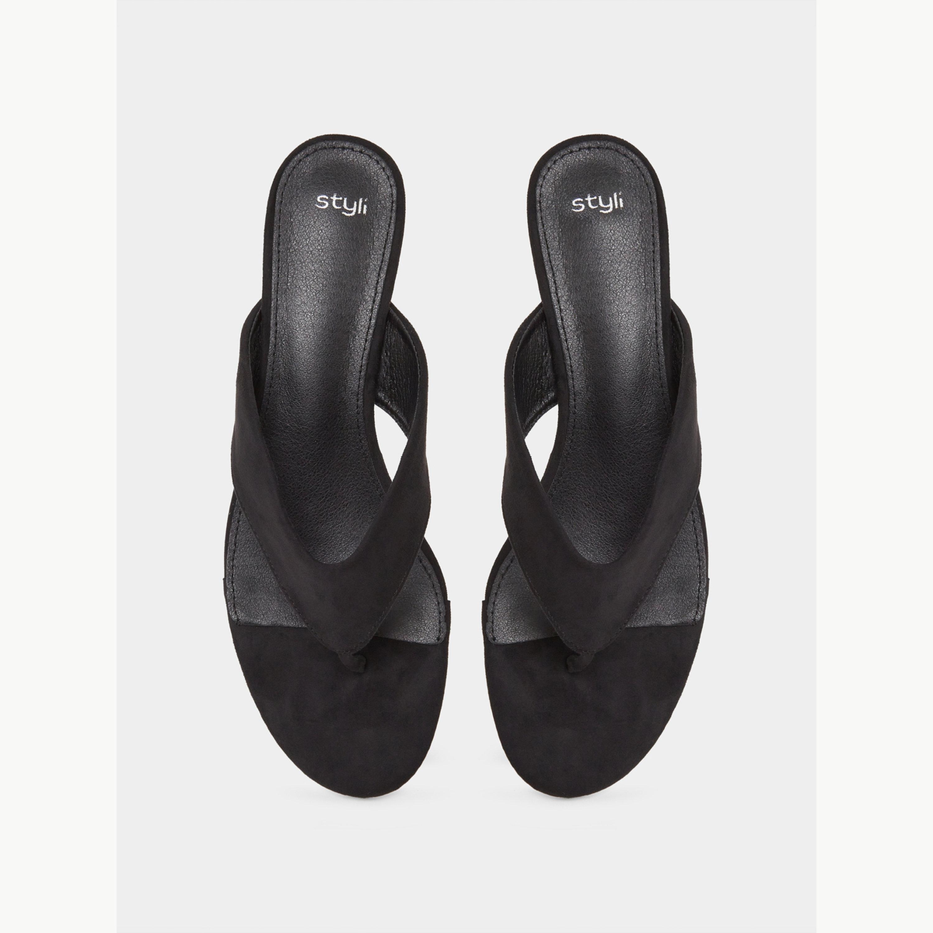 صندل بكعب بمظهر شمواه-women-shoes-sandals-heeled-image-3