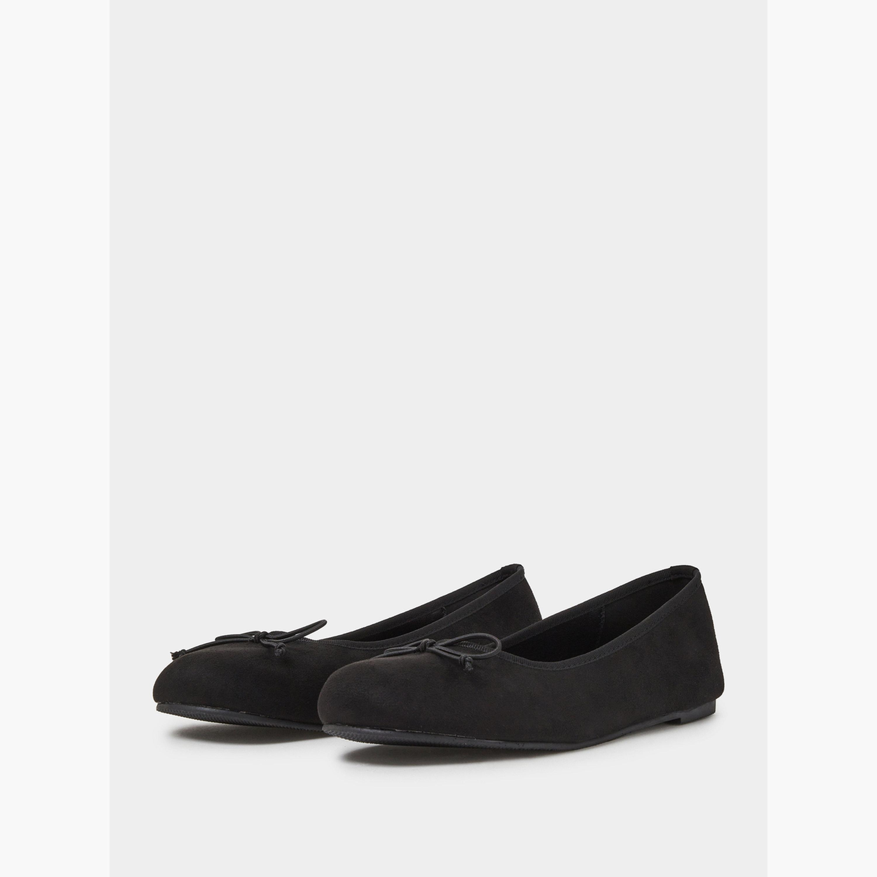 Styli Plain Bow Detail Ballerina Shoes-women-shoes-ballerinas-image-1