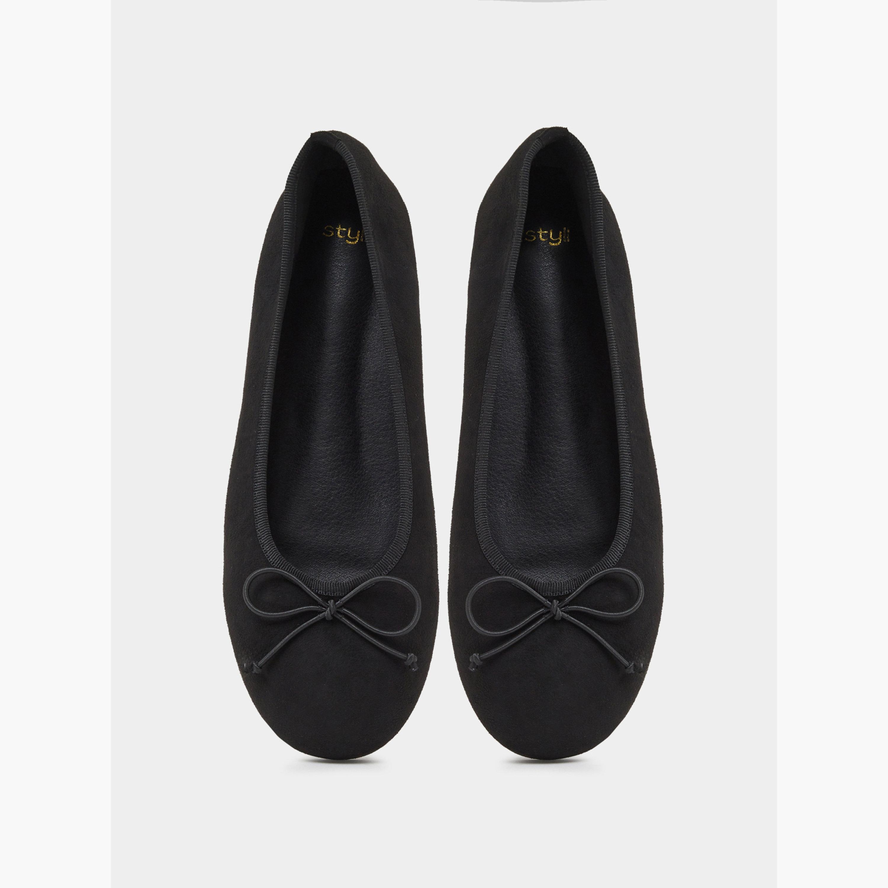 Styli Plain Bow Detail Ballerina Shoes-women-shoes-ballerinas-image-3