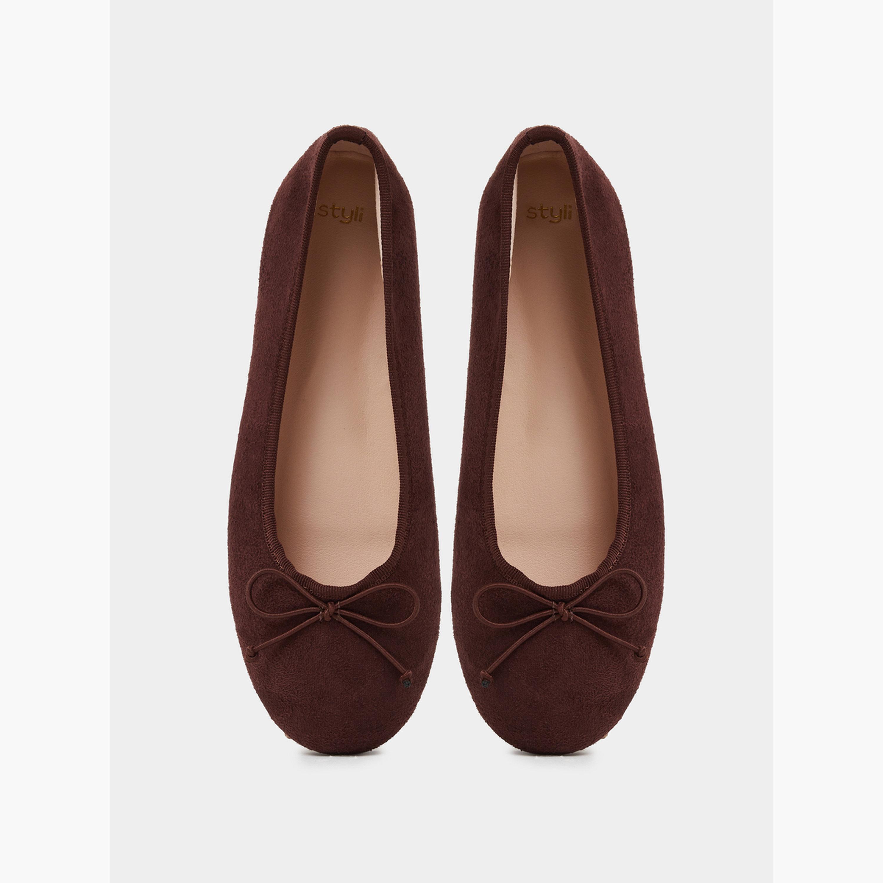 Styli Plain Bow Detail Ballerina Shoes-women-shoes-ballerinas-image-3