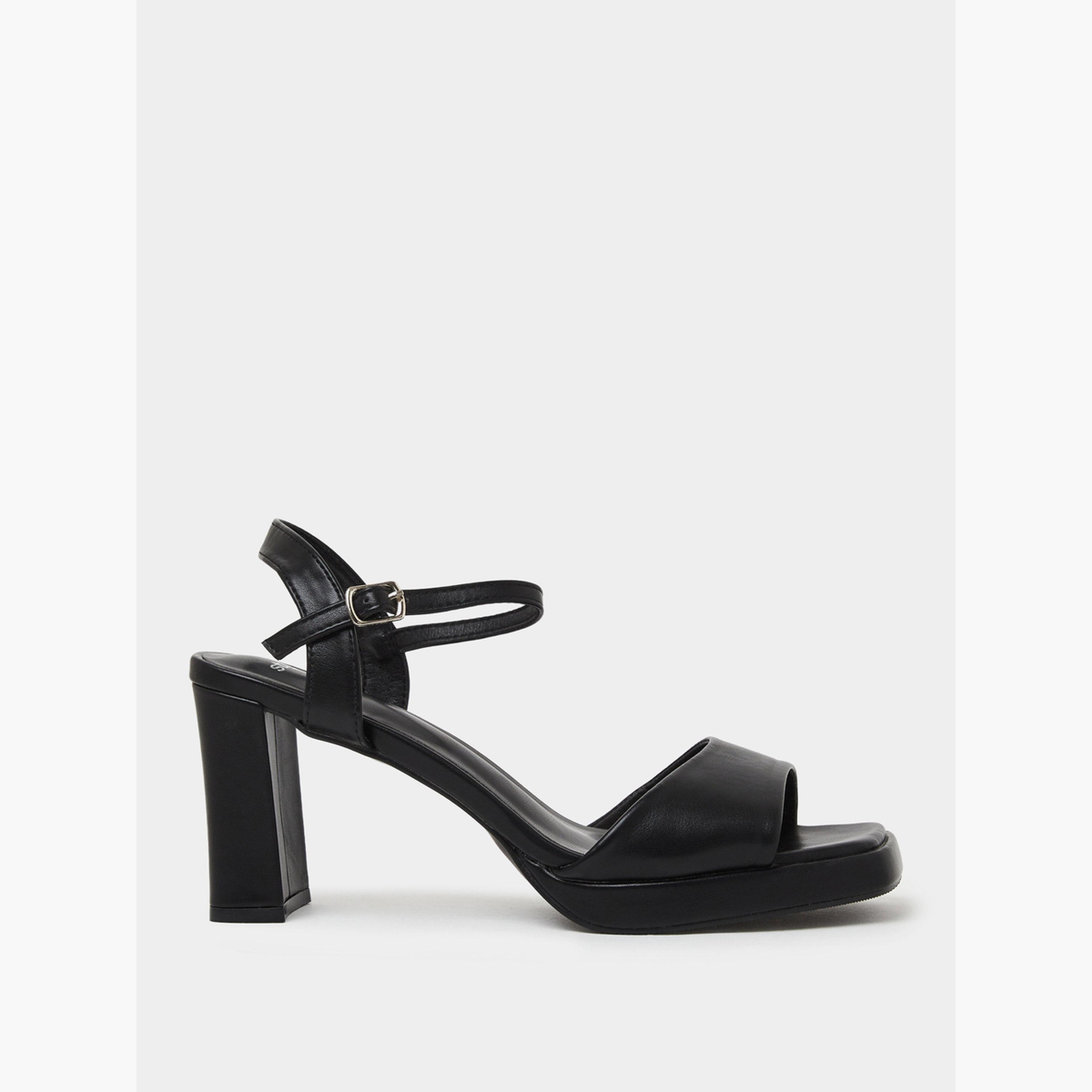 صندل بكعب سميك وشريط كاحل سادة-women-shoes-sandals-heeled-image-2