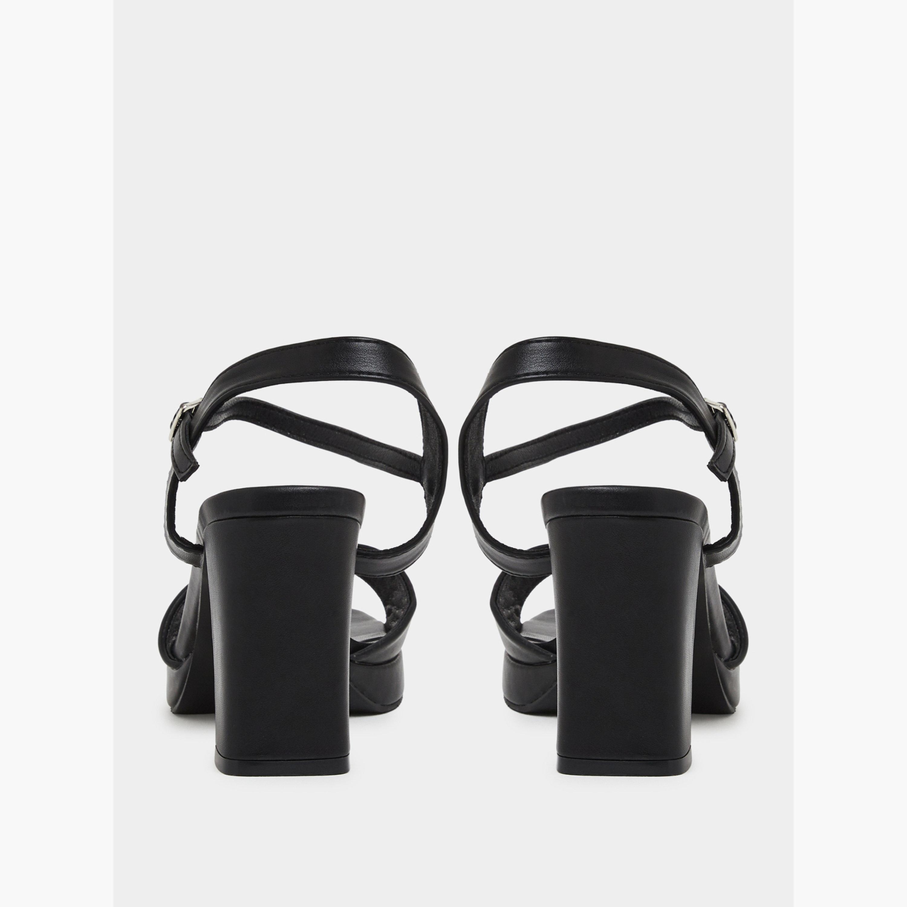 صندل بكعب سميك وشريط كاحل سادة-women-shoes-sandals-heeled-image-5