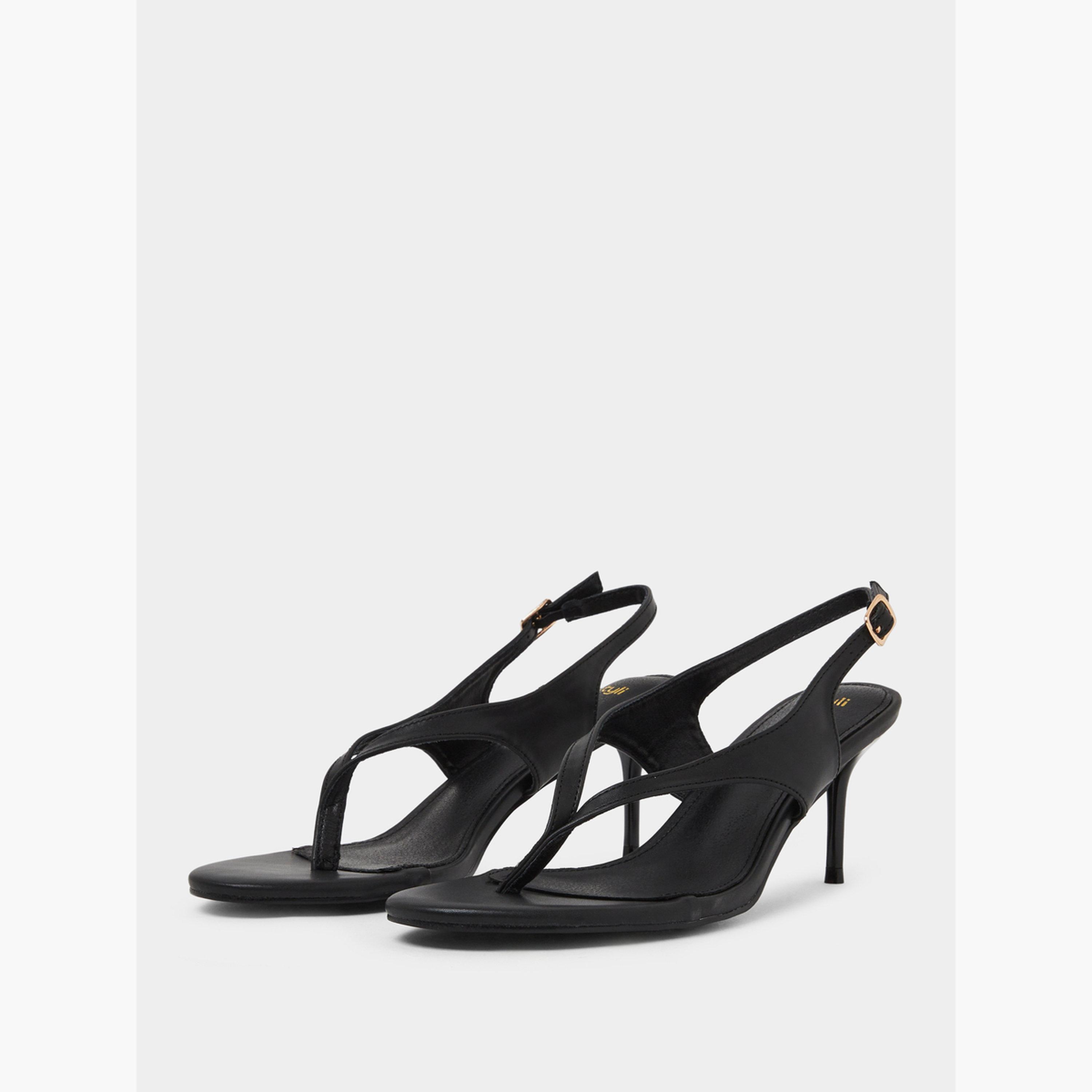 صندل بكعب ستيلتو وإصبع سادة-women-shoes-sandals-heeled-image-1