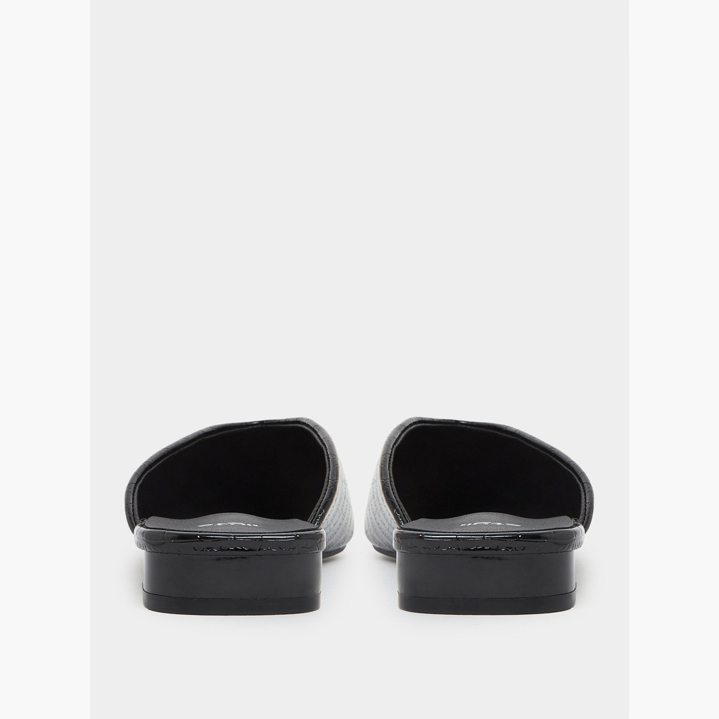 Styli Croc Textured Pointed Toe Mules-women-shoes-flats-mules-image-6