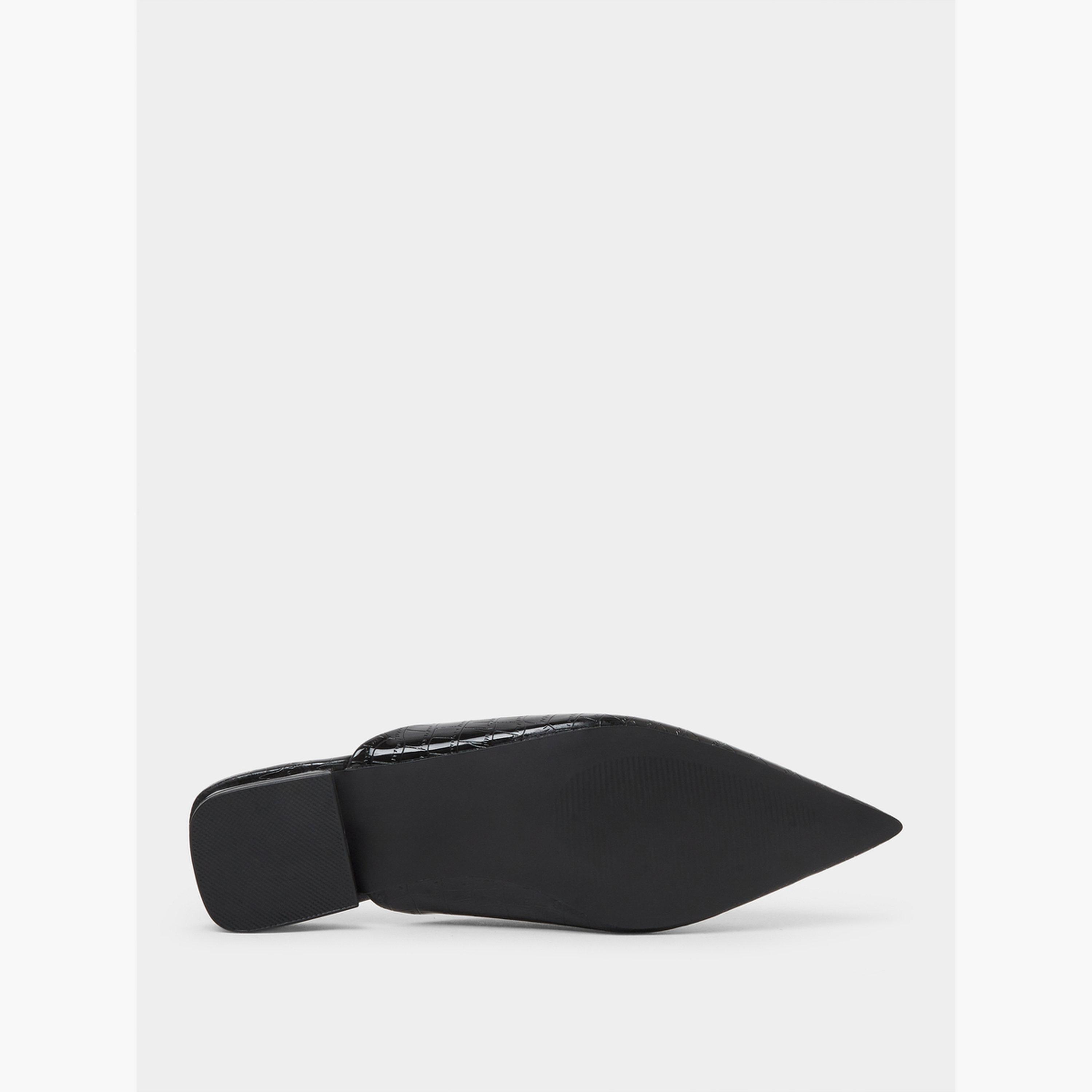 Styli Croc Textured Pointed Toe Mules-women-shoes-flats-mules-image-7