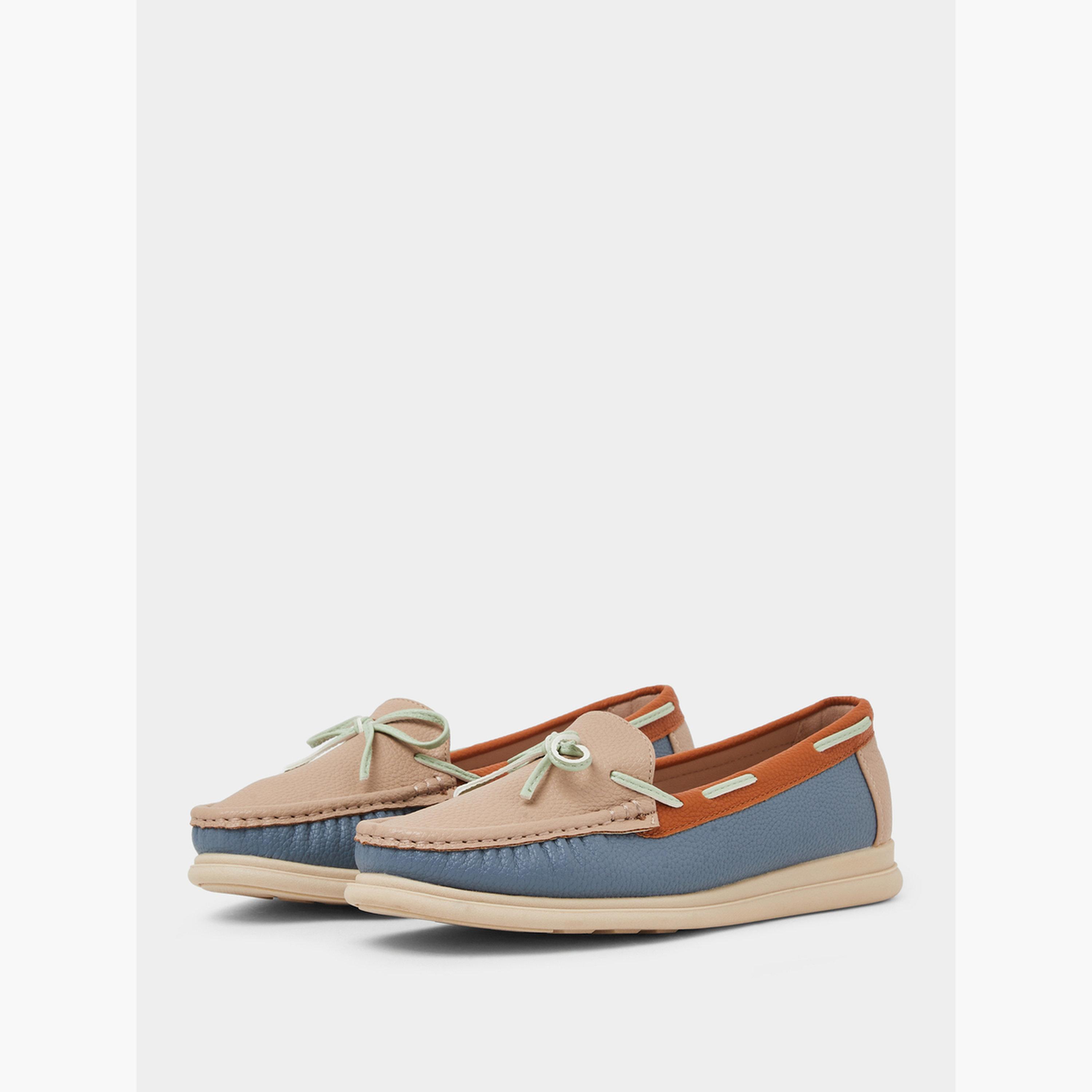 حذاء بتفاصيل عقدة ونمط كتل الألوان-women-shoes-ballerinas-image-1